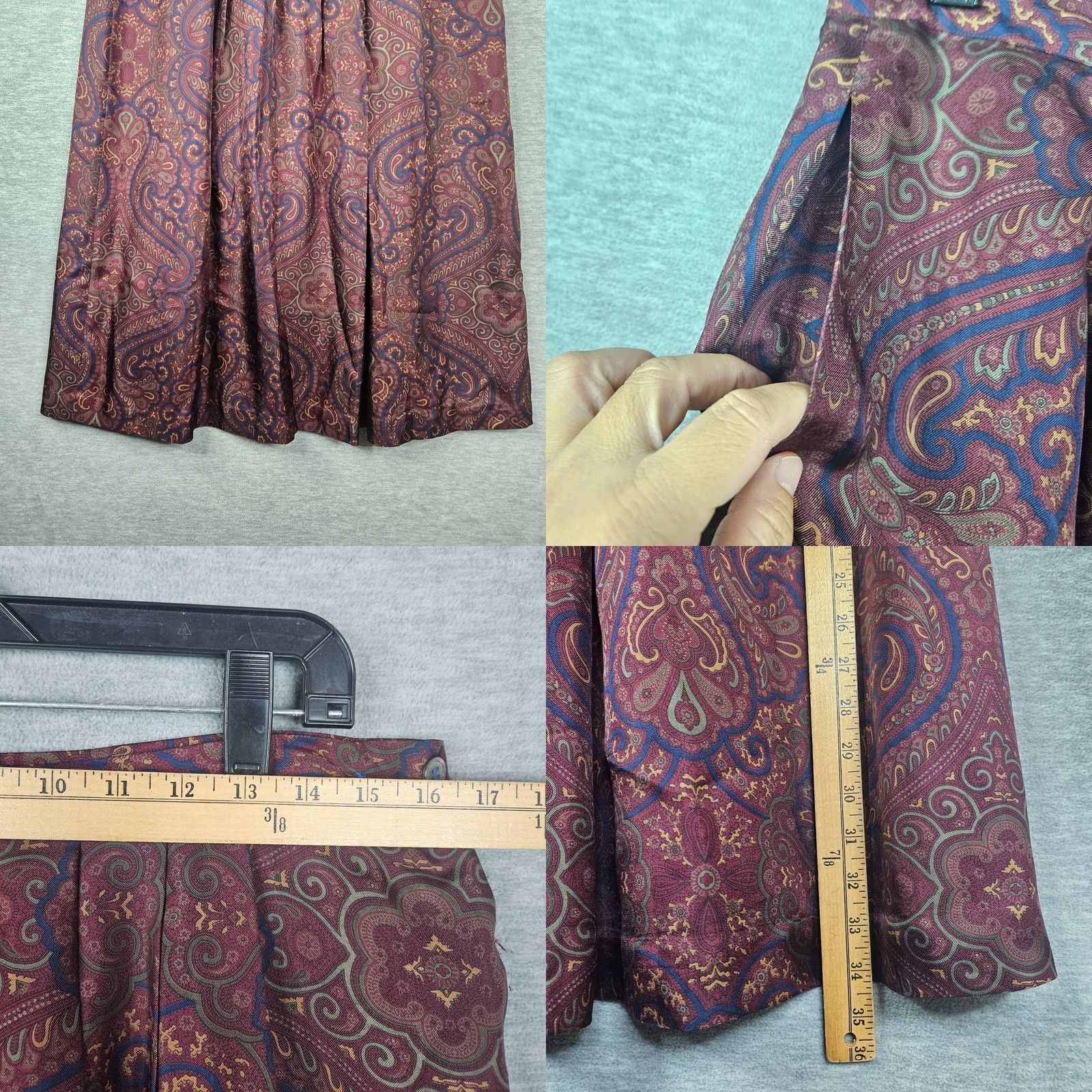 Vintage Vtg Private Agenda Womens Silk Maxi Skirt Paisley Sz 14 Size 36" / US 14 / IT 50 - 8 Thumbnail