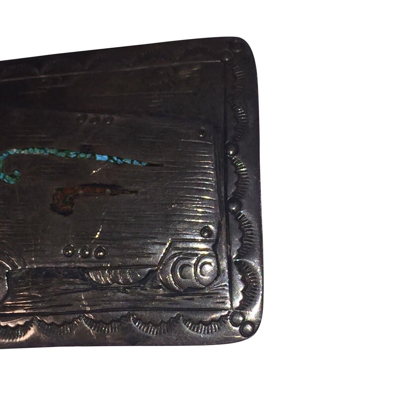 Other Silver Plated Tractor Trailer Turquoise & Coral Belt Buckle Size ONE SIZE - 3 Thumbnail