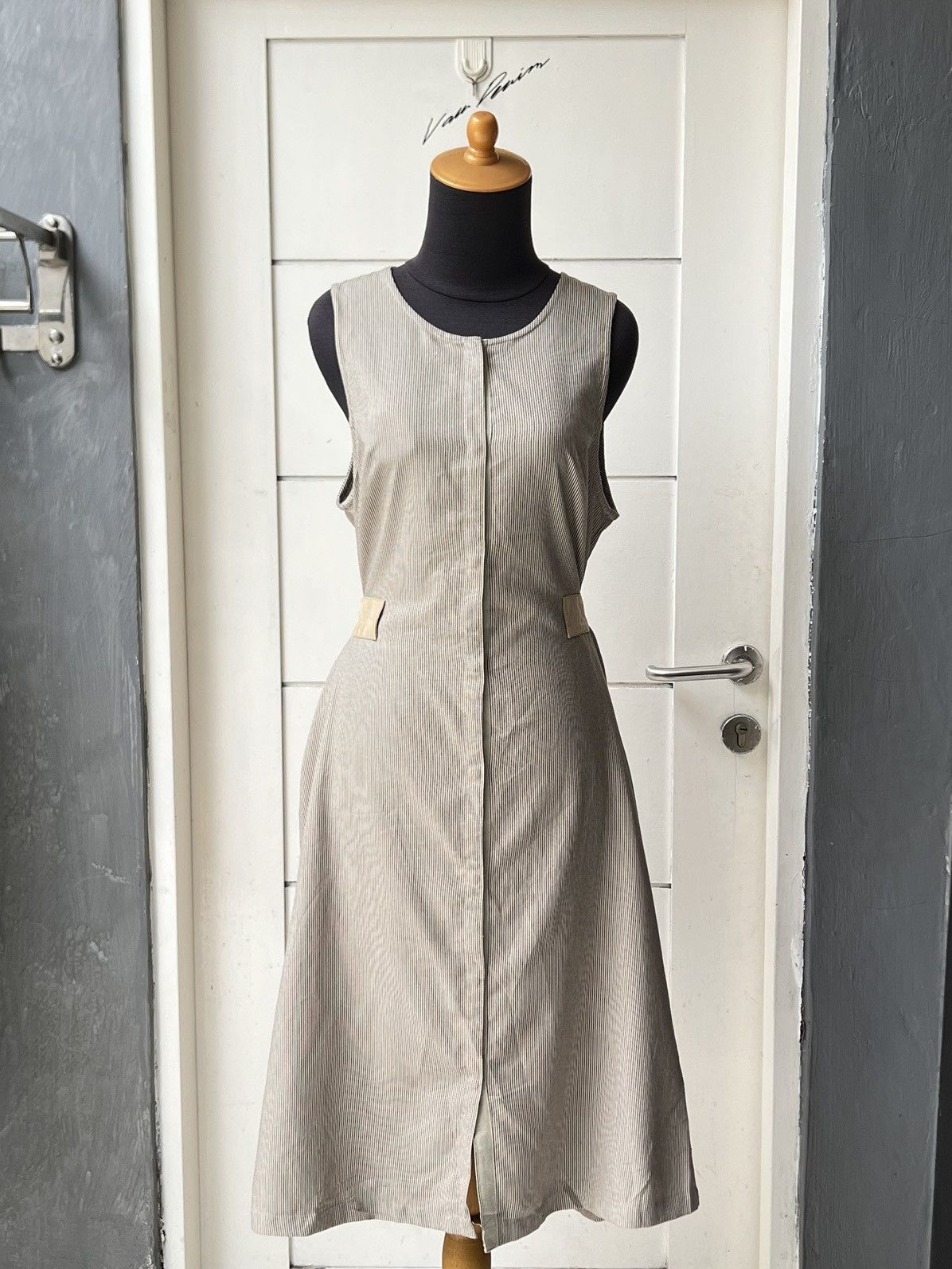 Issey Miyake IM PRODUCT Issey Miyake Striped Sleeveless Dress Size S / US 4 / IT 40 - 1 Thumbnail