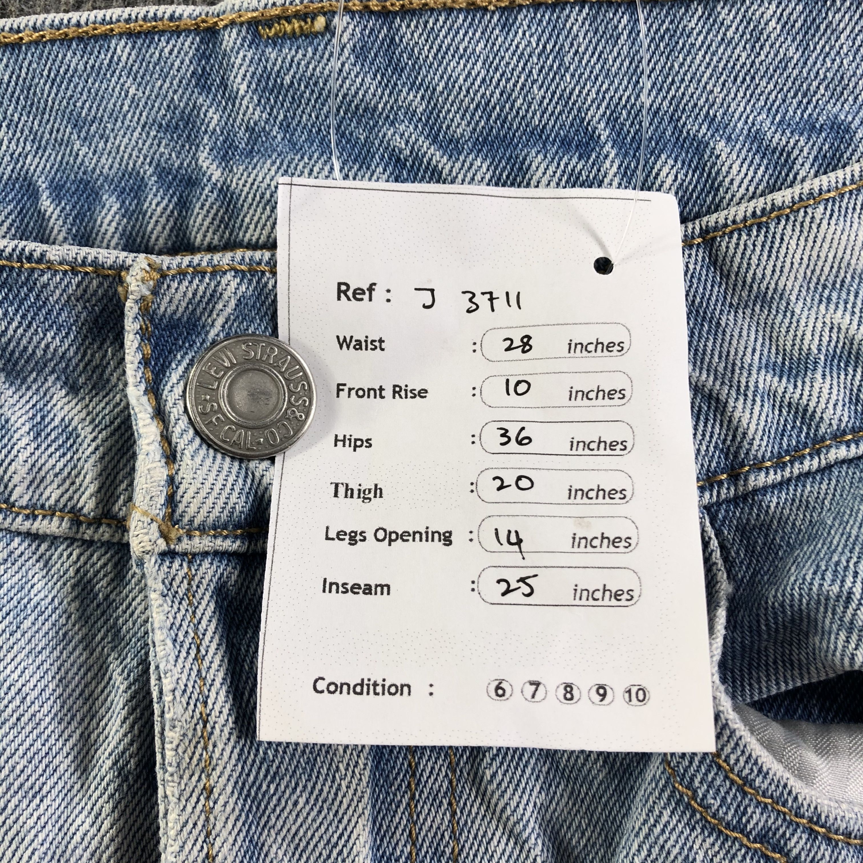Levi's Vintage Light Wash Levis 501 Jeans-J3711 Size US 28 / EU 44 - 13 Thumbnail
