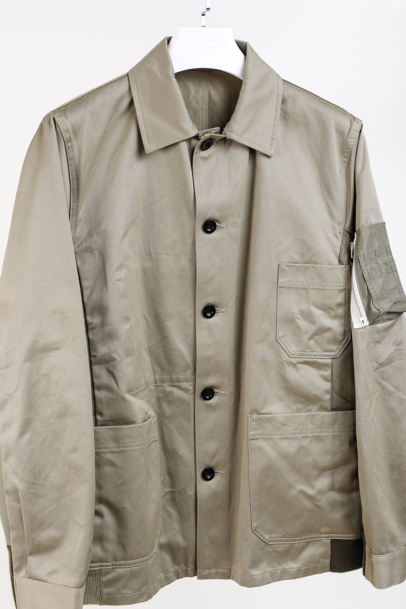 Sacai Sacai SS/24 Buttoned Long-Sleeved Brown Khaki Jacket Size US S / EU 44-46 / 1 - 3 Thumbnail