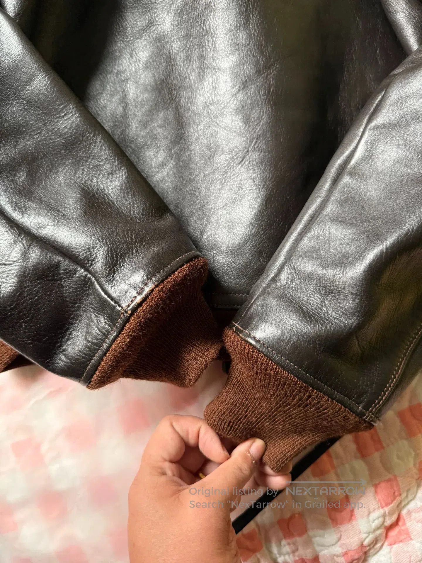 The Real McCoy's realmcCoy A-1 leather jacket in brown. Size US M / EU 48-50 / 2 - 6 Thumbnail