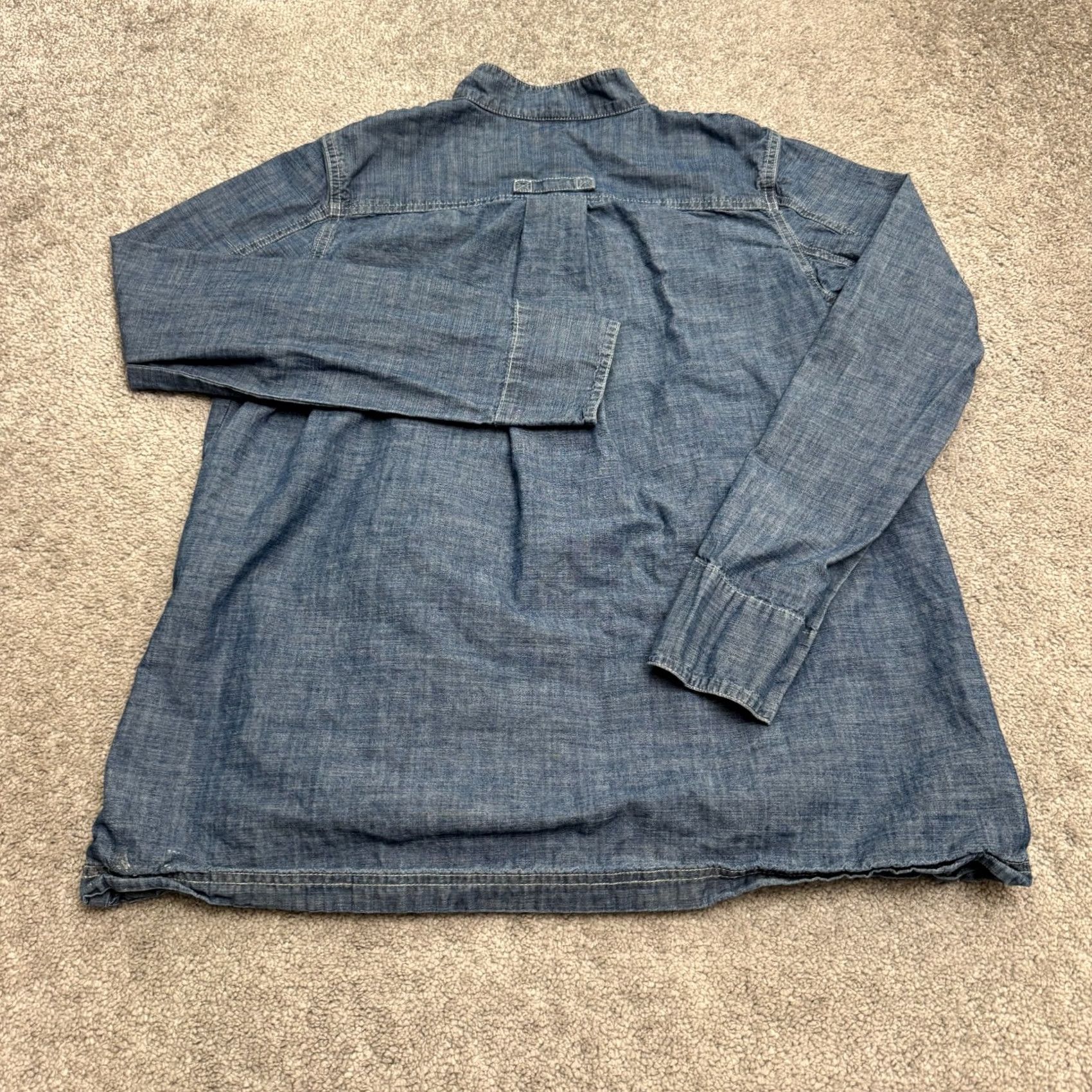 Vintage Duluth Chambray Cotton Button Down Shirt Shacket Womens Small Blue Top Organic Size S / US 4 / IT 40 - 2 Thumbnail