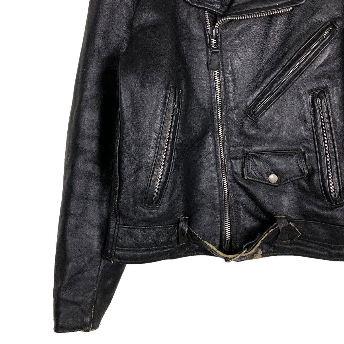 Aero Leathers 🔥VTG 60’s BIKER LEATHER JACKET DOUBLE COLLAR EXCELLED USA Size US M / EU 48-50 / 2 - 6 Thumbnail