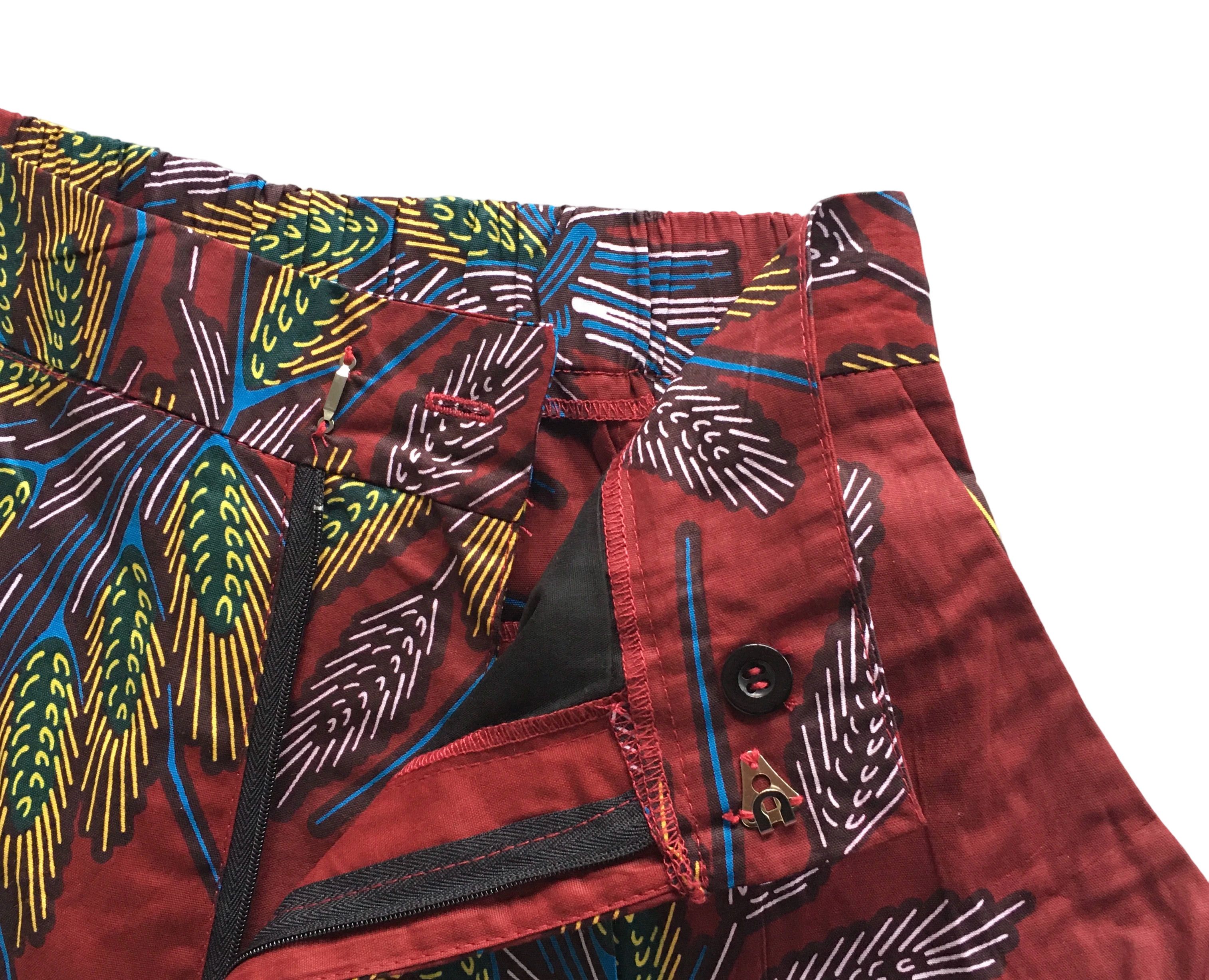 Other Vintage Pants African Print Women Fitted Pant Size 36" / US 14 / IT 50 - 3 Thumbnail