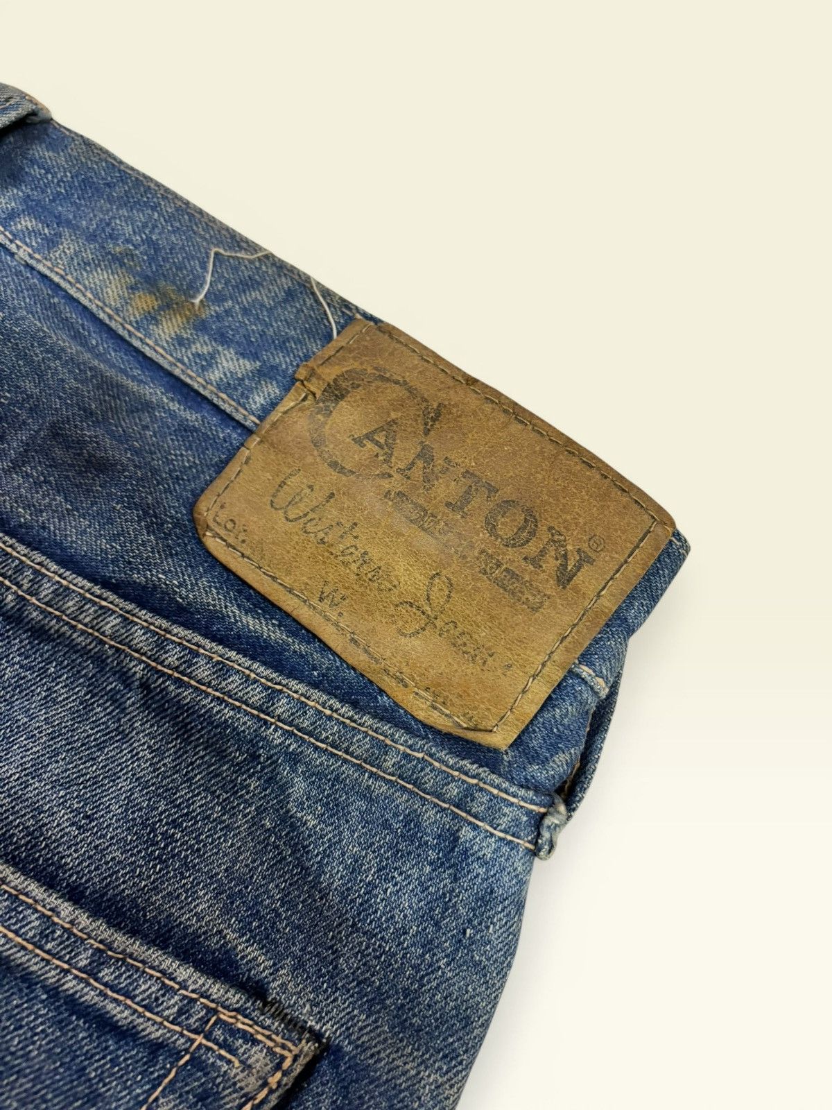 Japanese Brand Vtg 80s Canton Blue Washed Faded Sick Flared Jeans Size US 30 / EU 46 - 11 Thumbnail