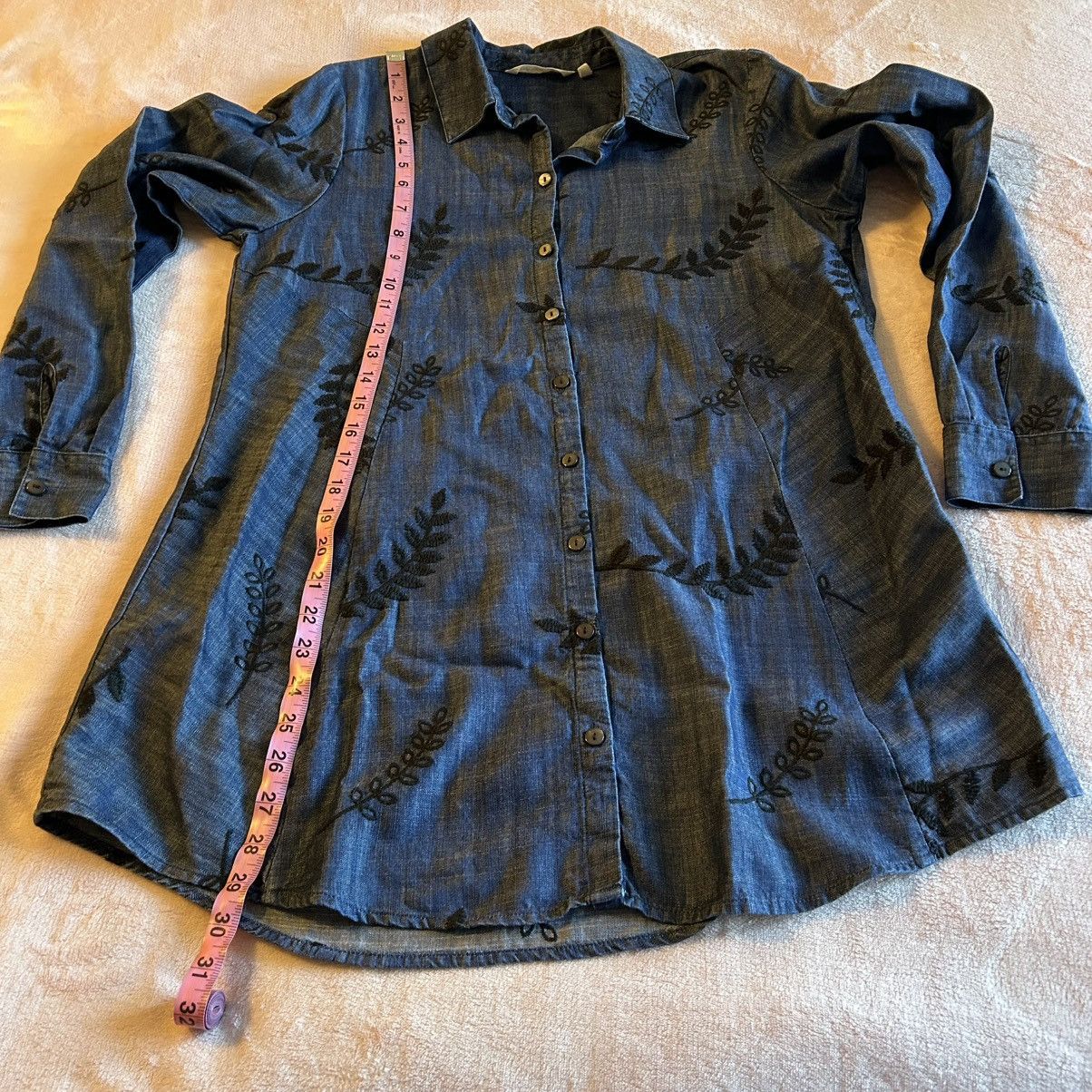 Soft Surroundings Soft Surroundings blue chambray papyrus embroidered S Size S / US 4 / IT 40 - 9 Thumbnail