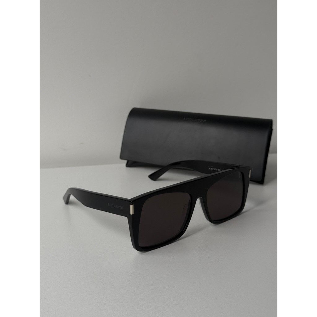 Saint Laurent Paris NEW Saint Laurent SL651 Vitti Oversized Sunglasses in Black Size ONE SIZE - 3 Thumbnail