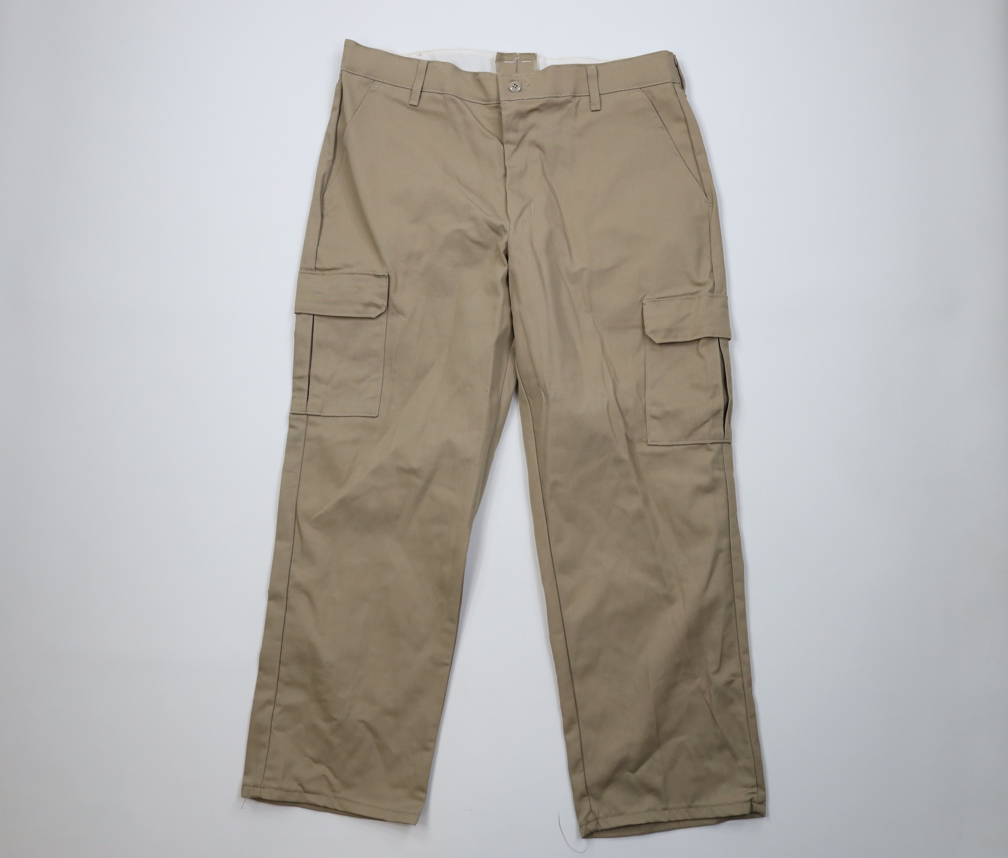 Vintage Deadstock Vintage 90s Streetwear Wide Leg Cargo Pants Beige Size US 38 / EU 54 - 1 Thumbnail