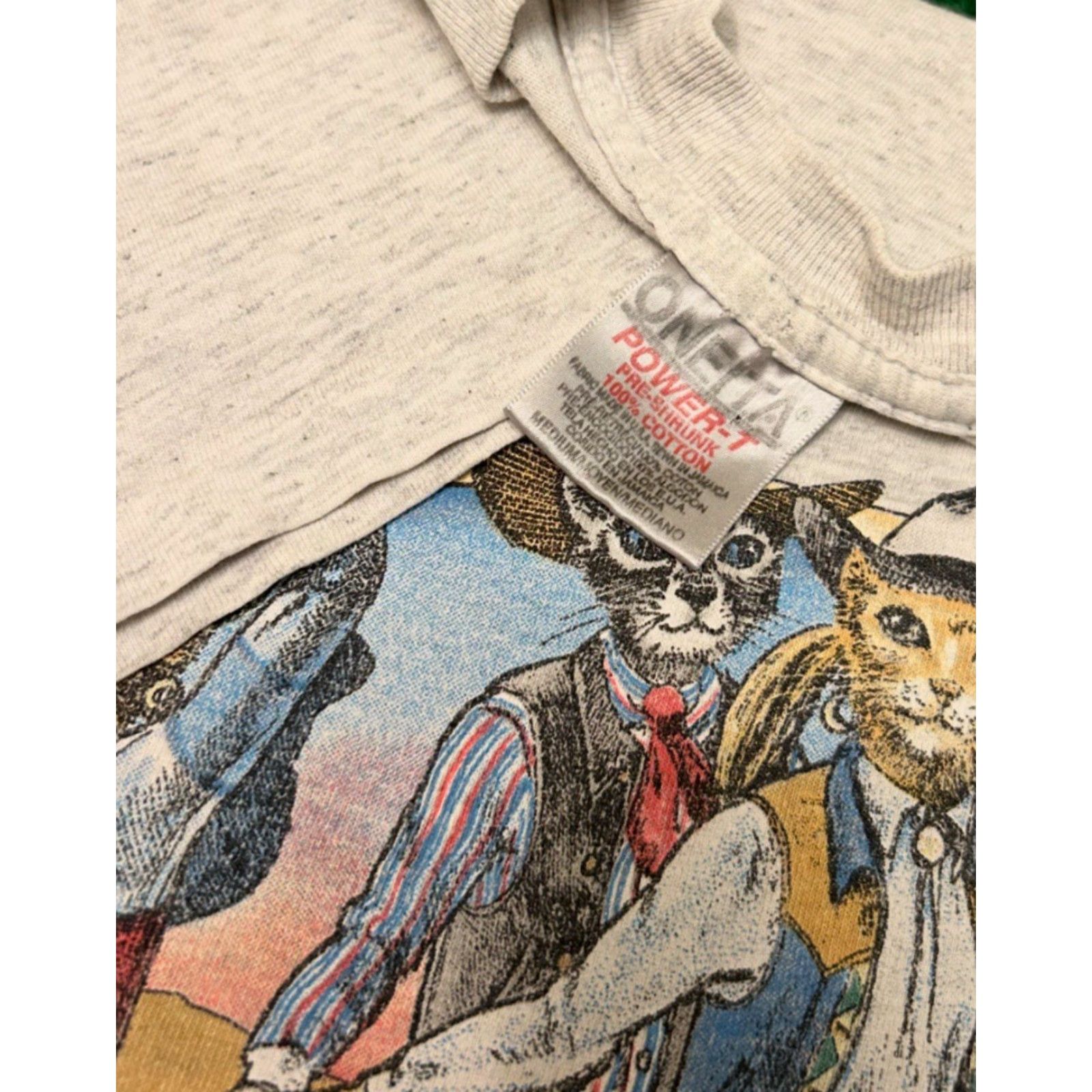 Vintage VINTAGE Grand Casino Dancing Cats Western Funny Cat VTG Double Sided Shirt M Gray Mens 90s Cats Cowboy Animals 1990s Size US M / EU 48-50 / 2 - 3 Thumbnail