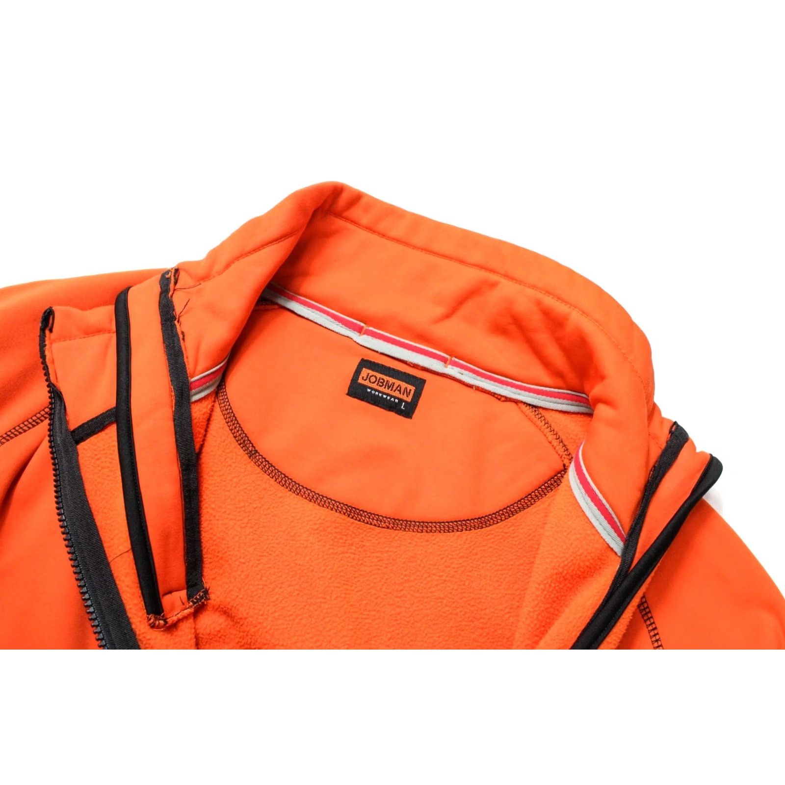 Vintage Jobman Sweatshirt Orange LARGE Asymmetrical Zip High Collar Men's Workwear Size US L / EU 52-54 / 3 - 4 Thumbnail