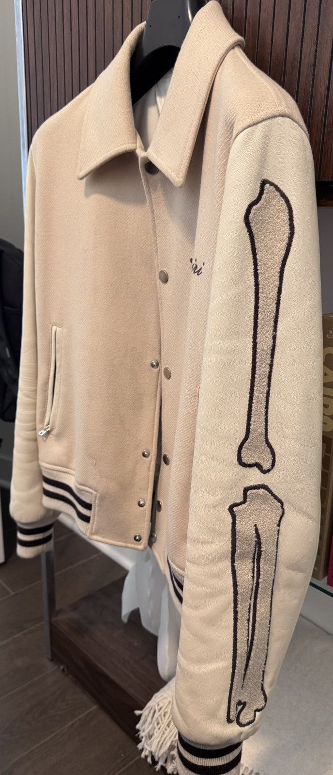 Amiri AMIRI Men’s Bone Varsity Jacket Size US M / EU 48-50 / 2 - 2 Thumbnail