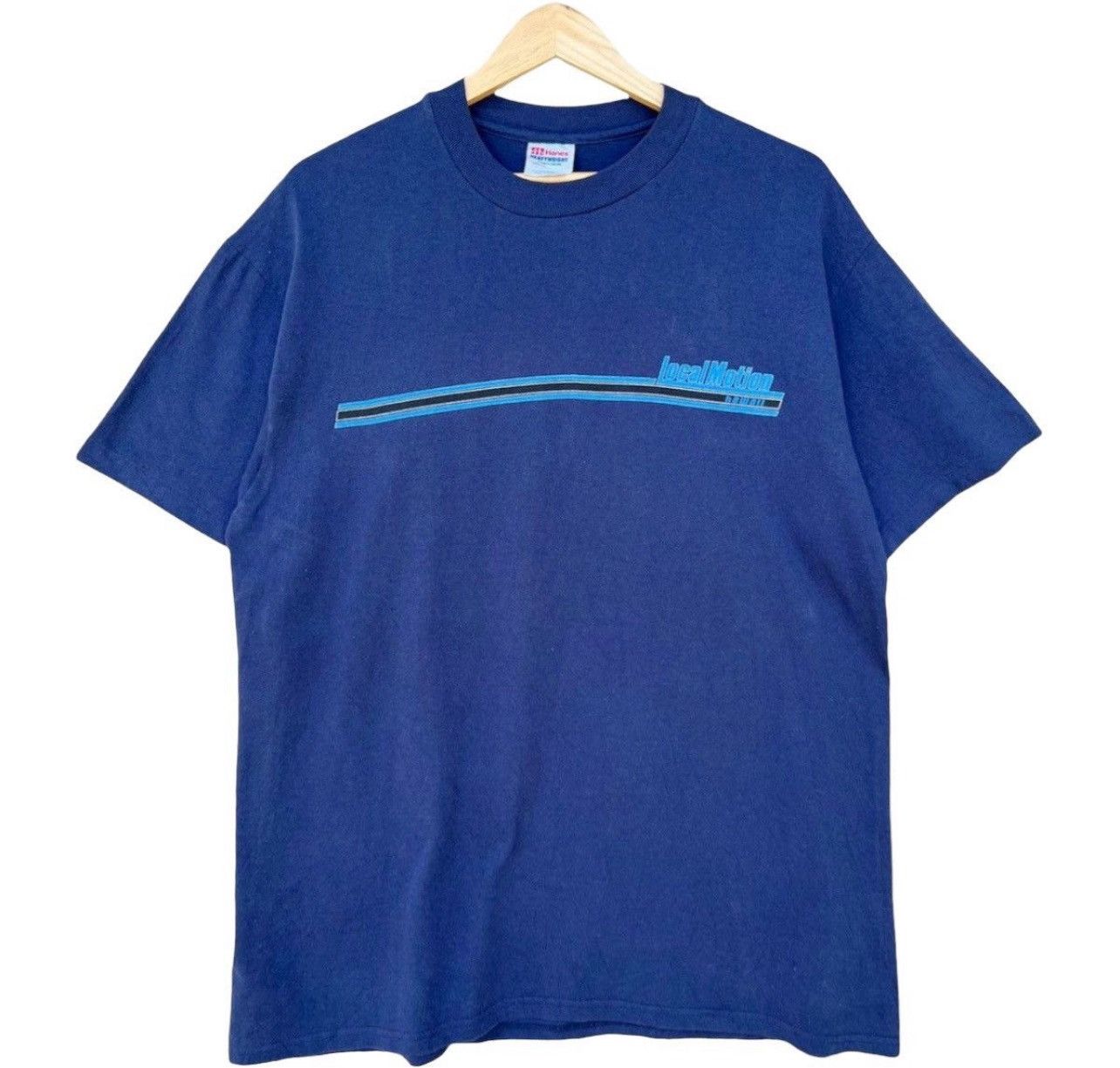 Vintage Vintage 90s Local Motion Spellout Logo Large Blue Tee Size US L / EU 52-54 / 3 - 2 Thumbnail