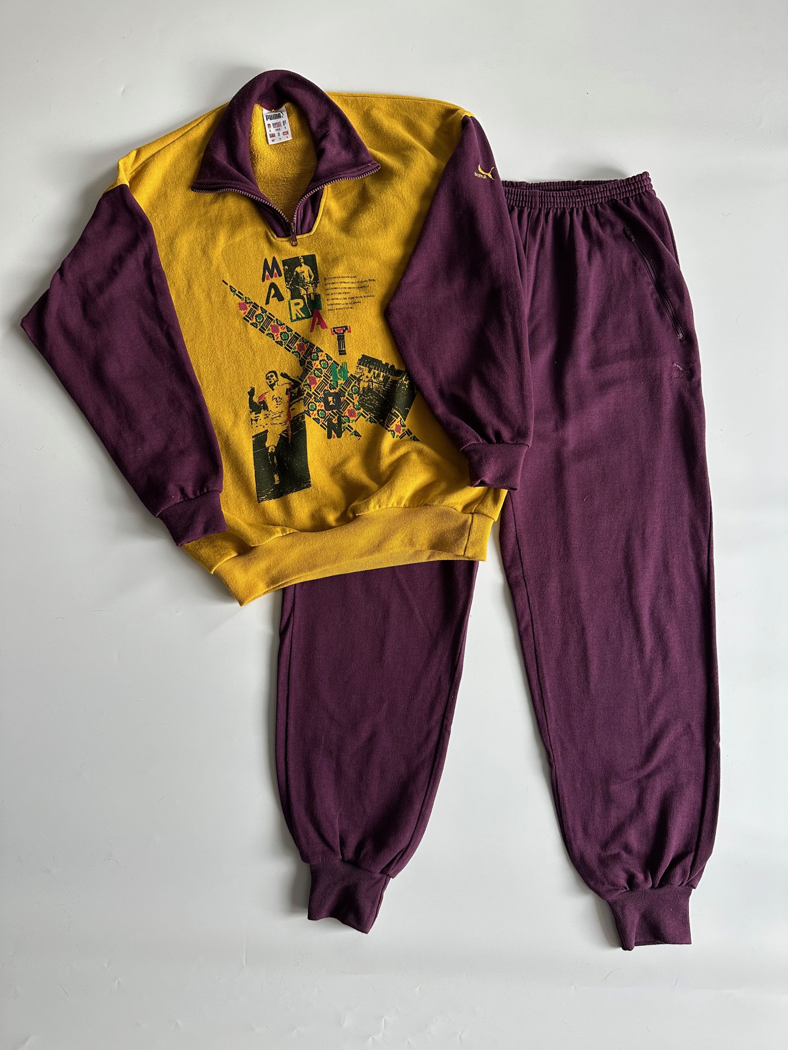 80's - 90's Puma Marathon Sweat Suit Pullover and Joggers