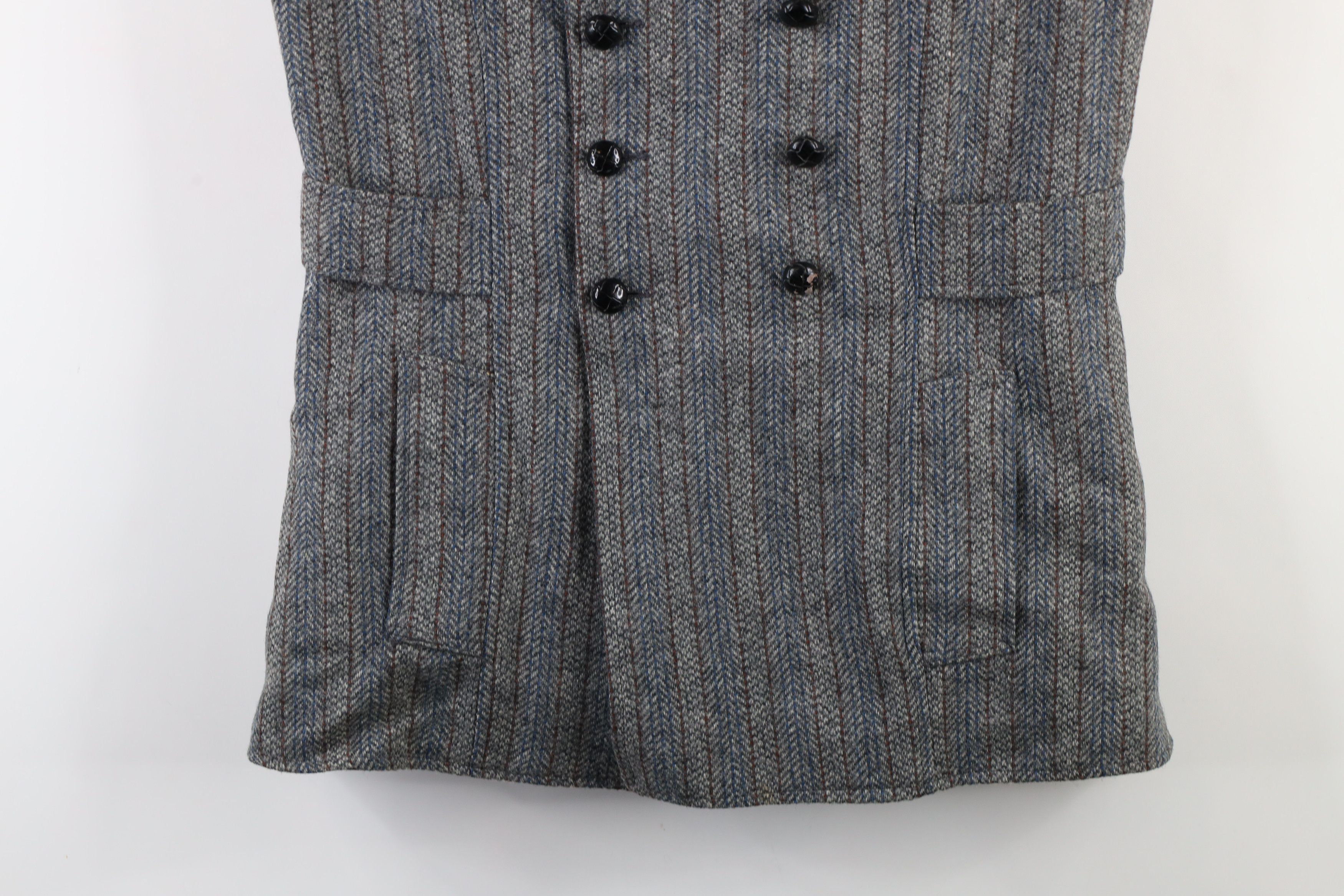 Vintage Vintage 60s 70s Streetwear Tweed Button Back Vest Jacket USA Size M / US 6-8 / IT 42-44 - 3 Thumbnail