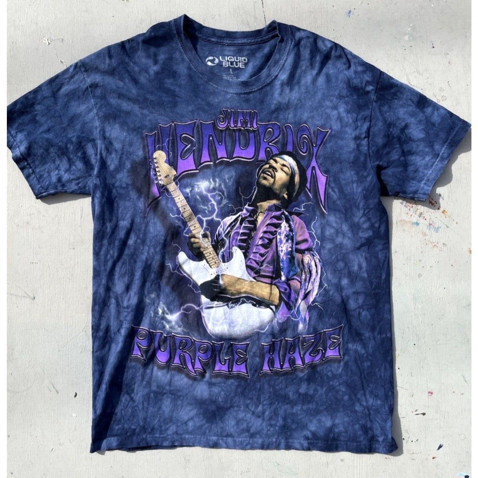 Liquid Blue VINTAGE Men’s Liquid Blue T-Shirt Blue Jimi Hendrix L 60s Psych Rock Guitar Legend Blues Tie Dyed Size US L / EU 52-54 / 3 - 2 Thumbnail