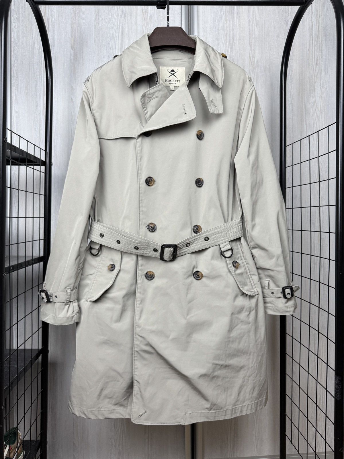 Hackett Hackett Mayfair Falkirk Double-Breasted belted trench coat Size US L / EU 52-54 / 3 - 1 Thumbnail