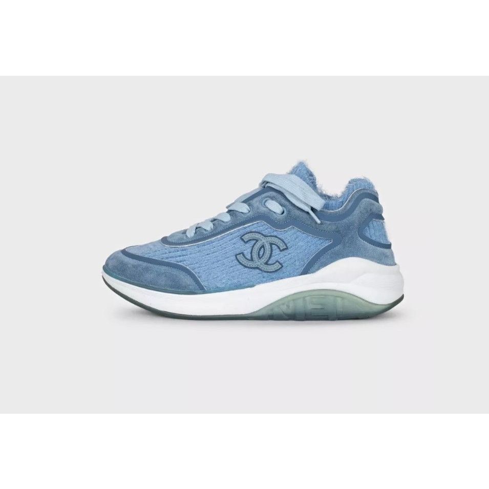Chanel NWOB Chanel Blue Long-Pile Sneakers Sz.37 Size US 7 / IT 37 - 1 Thumbnail