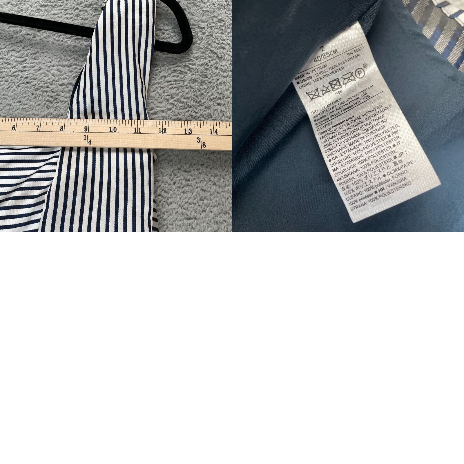 Banana Republic VINTAGE Banana Republic Top Blouse Women Gray Striped One Shoulder Lined Peplum Sleeveless 2 2 Size XS / US 0-2 / IT 36-38 - 8 Thumbnail