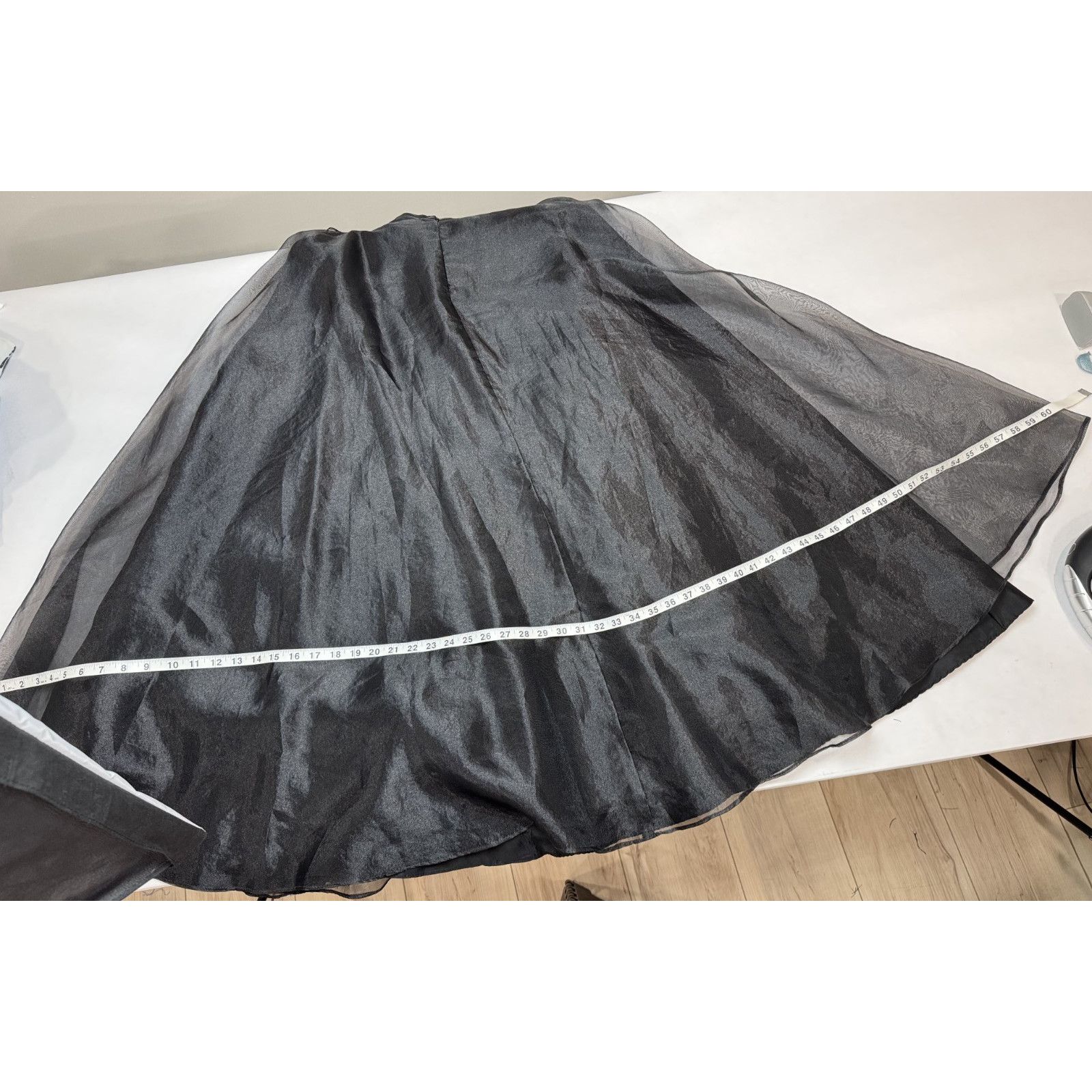 Other Vintage Whimsigoth Maxi Skirt Sheer Black Organza Goth 14 Size 36" / US 14 / IT 50 - 4 Thumbnail