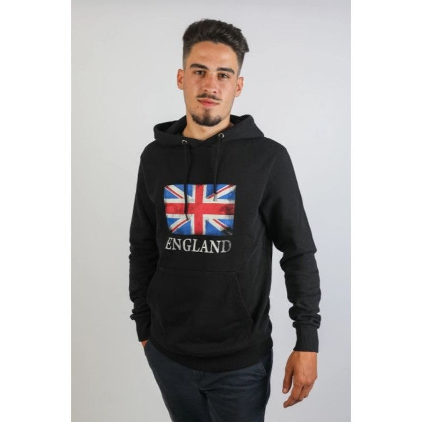 Other England Flag Hoodie Mens Black Pullover With Pouch Pocket & Size US XL / EU 56 / 4 - 4 Thumbnail