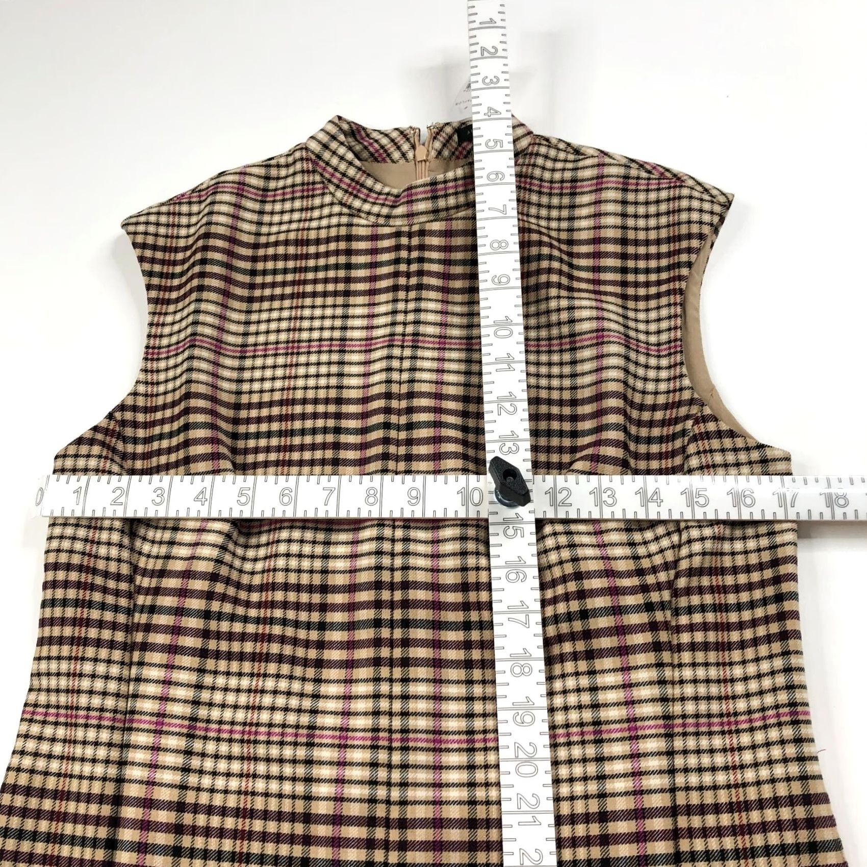 Vintage Ann Taylor Dress Pencil Beige Mock Neck Midi 6 Women Sleeveless Plaid Casual Vintage Not Applicable Size M / US 6-8 / IT 42-44 - 7 Thumbnail