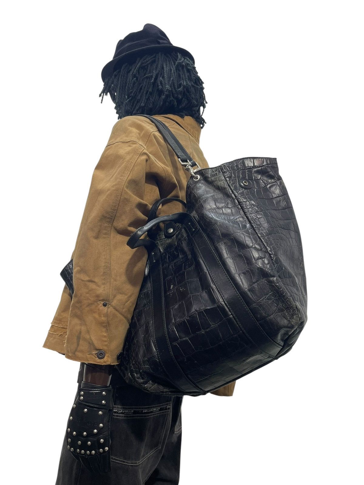 Genuine Leather Crocodile Embossed Daniel & Bob Leather Shoulder Bag 1🟩2 Size ONE SIZE - 1 Thumbnail