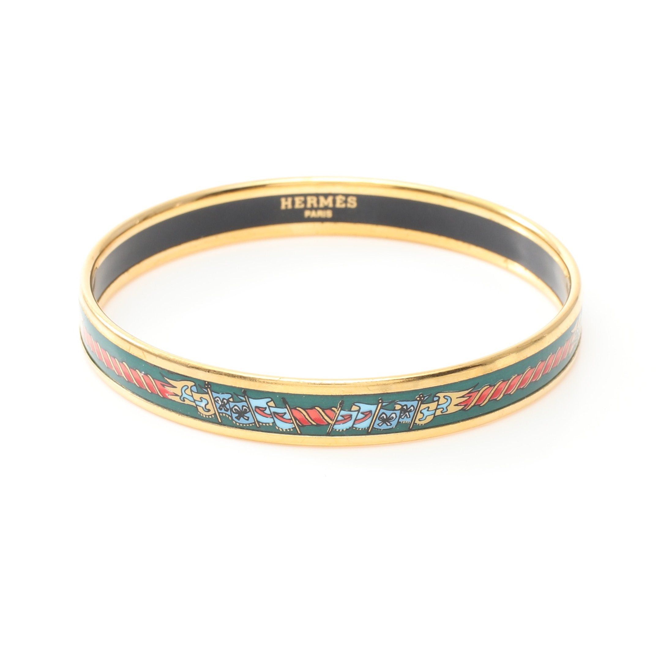 image of Hermes Email Pm Bangle Gp Cloisonne Gold Multicolor, Women's