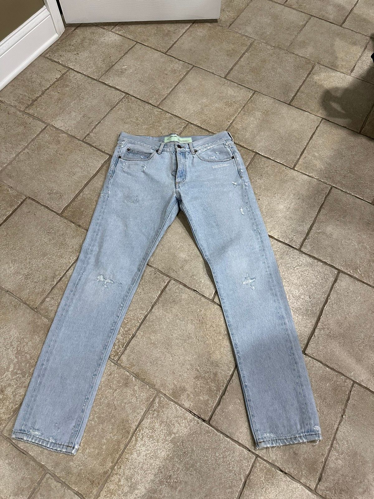Pre-owned Off White X Virgil Abloh Off White Temperature Jeans In Light Denim