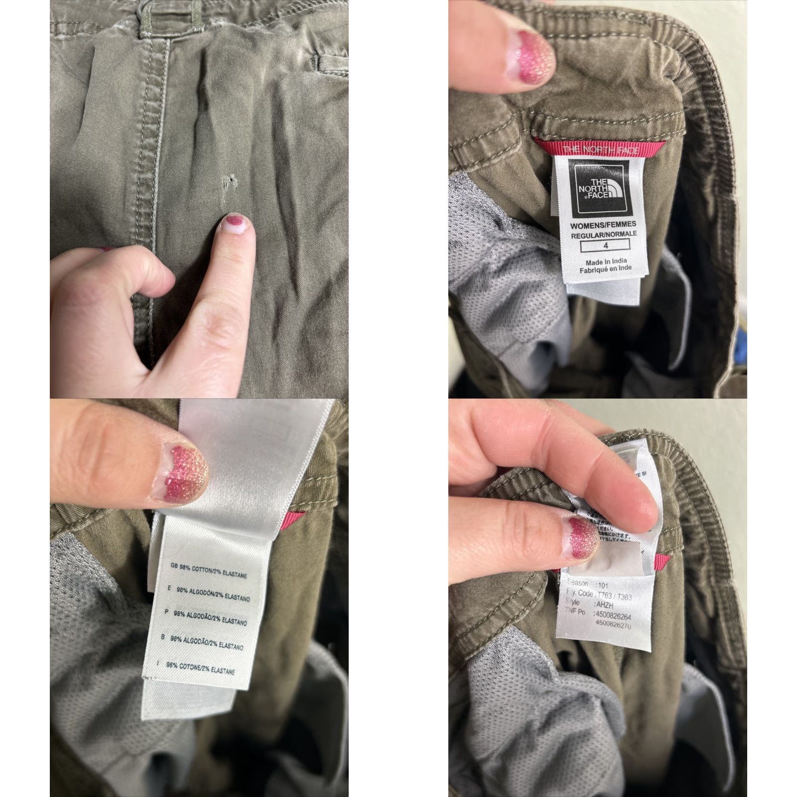 The North Face The North Face Womens Size 4 Olive Green Shorts Drawstring Cotton 32x15 Cargo Size 27" / US 4 / IT 40 - 9 Thumbnail