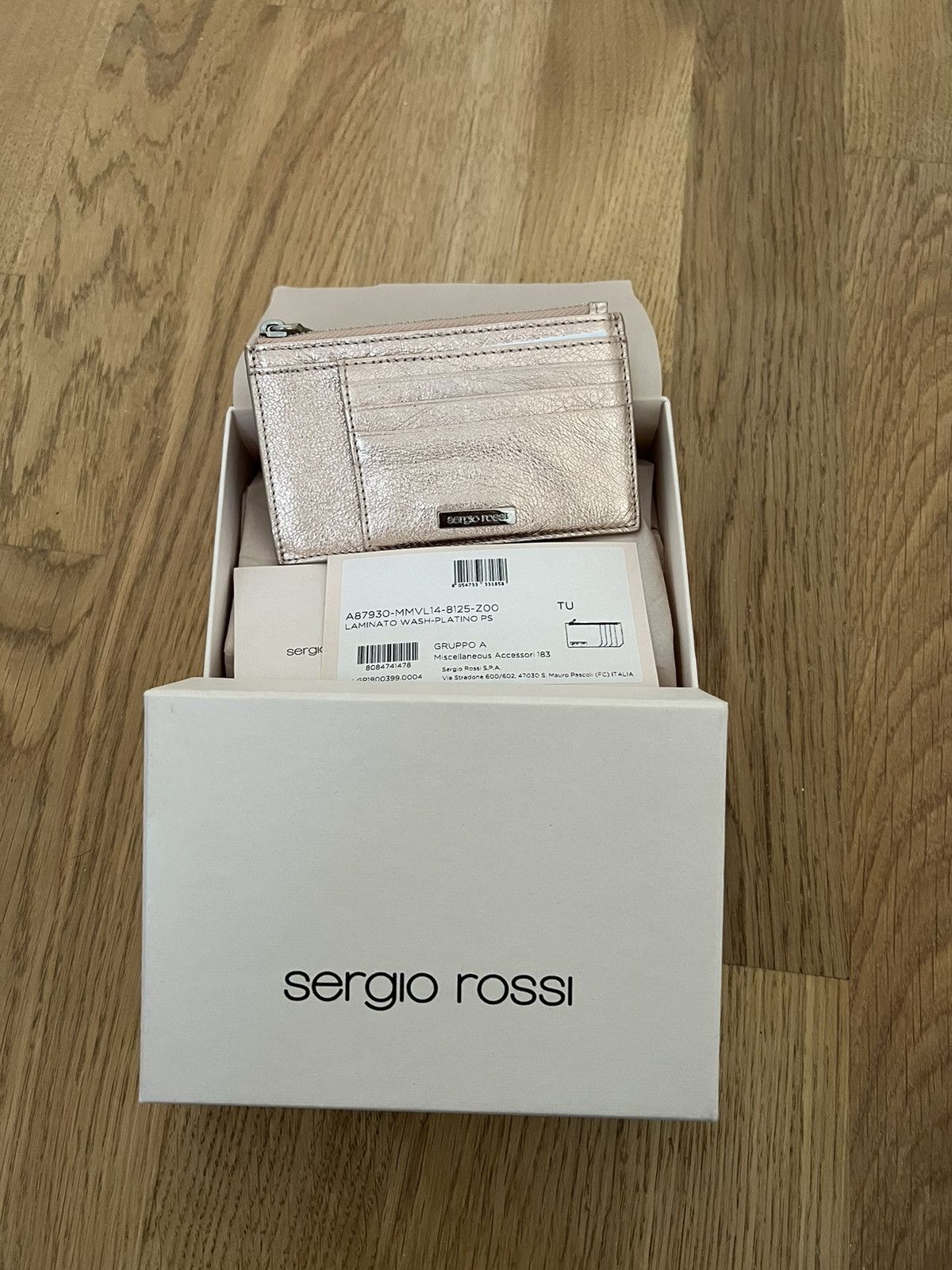 Designer × Sergio Rossi Rose gold Leather card and coins holder Size ONE SIZE - 1 Thumbnail