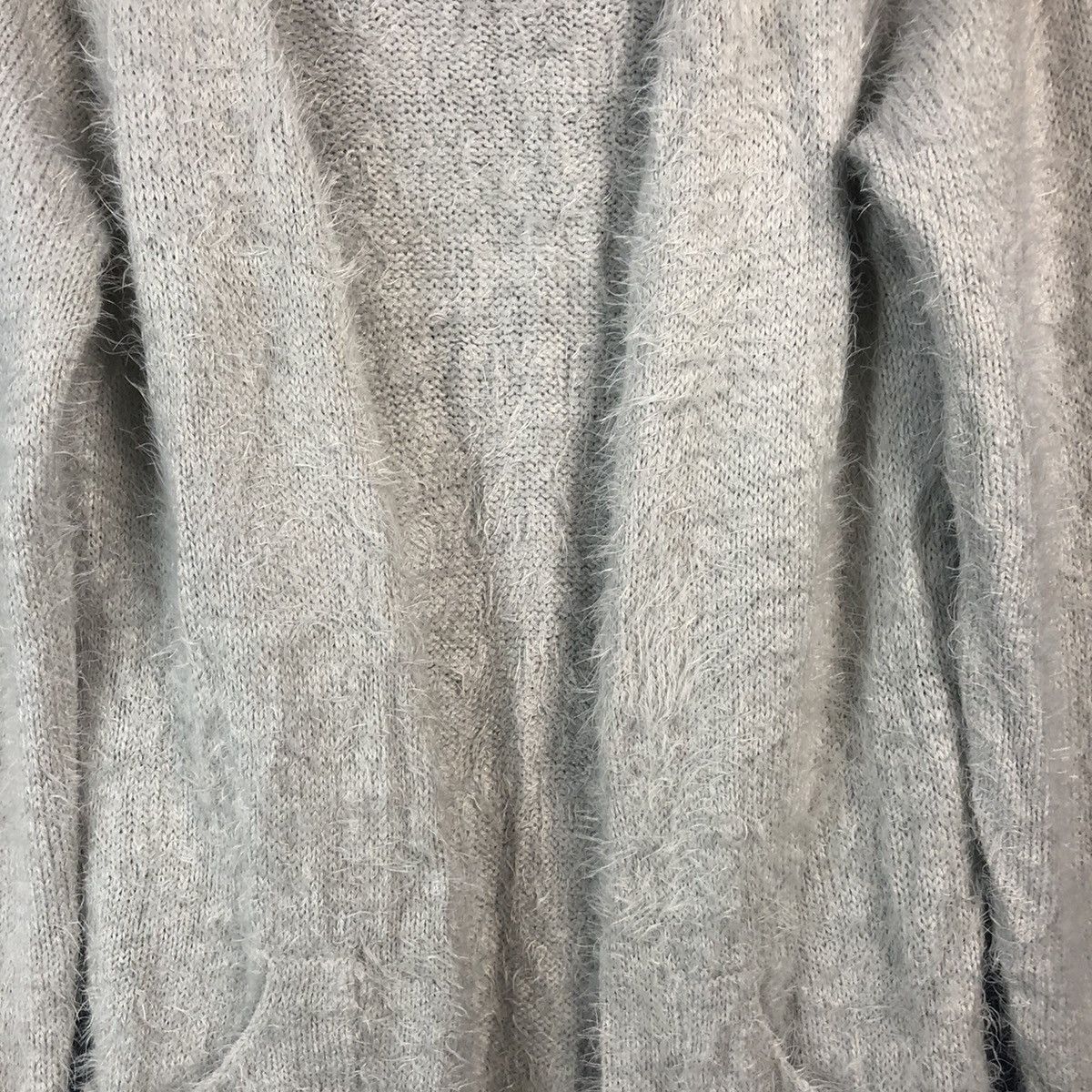 Aran Isles Knitwear × Homespun Knitwear × Japanese Brand Rusheria Grey Shag Shaggy Fur Mohair Cardigan #847 Size S / US 4 / IT 40 - 6 Thumbnail