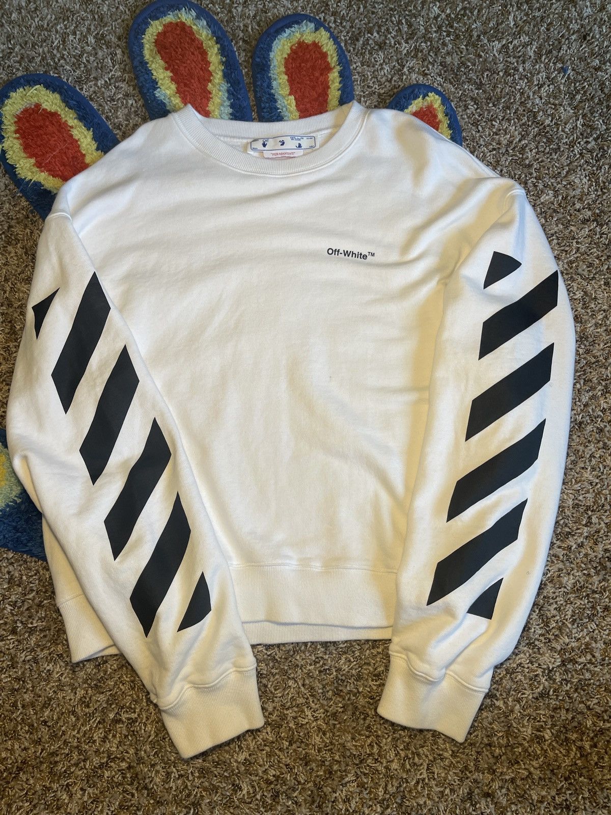 Off-White Off White Diag Helvetica Skate Long-Sleeve Tee Size US M / EU 48-50 / 2 - 1 Thumbnail