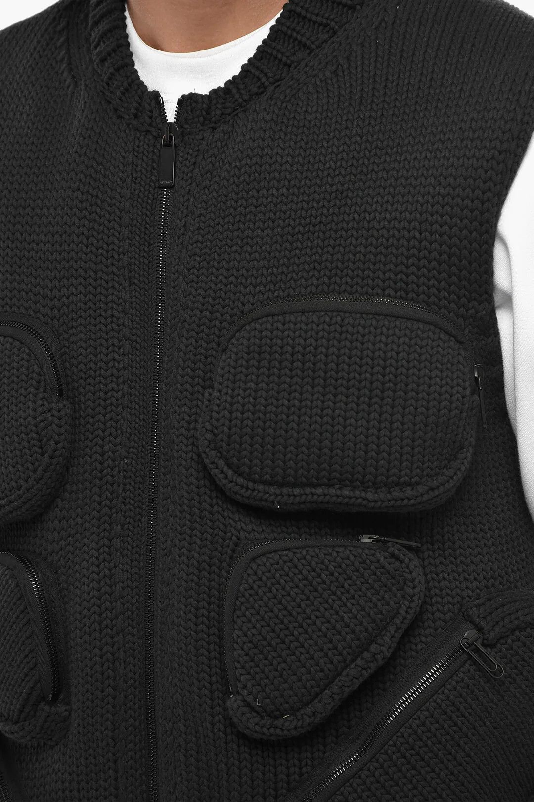 Off-White og1mm0426 Zip-up Knit Vest in Black Size US S / EU 44-46 / 1 - 3 Thumbnail