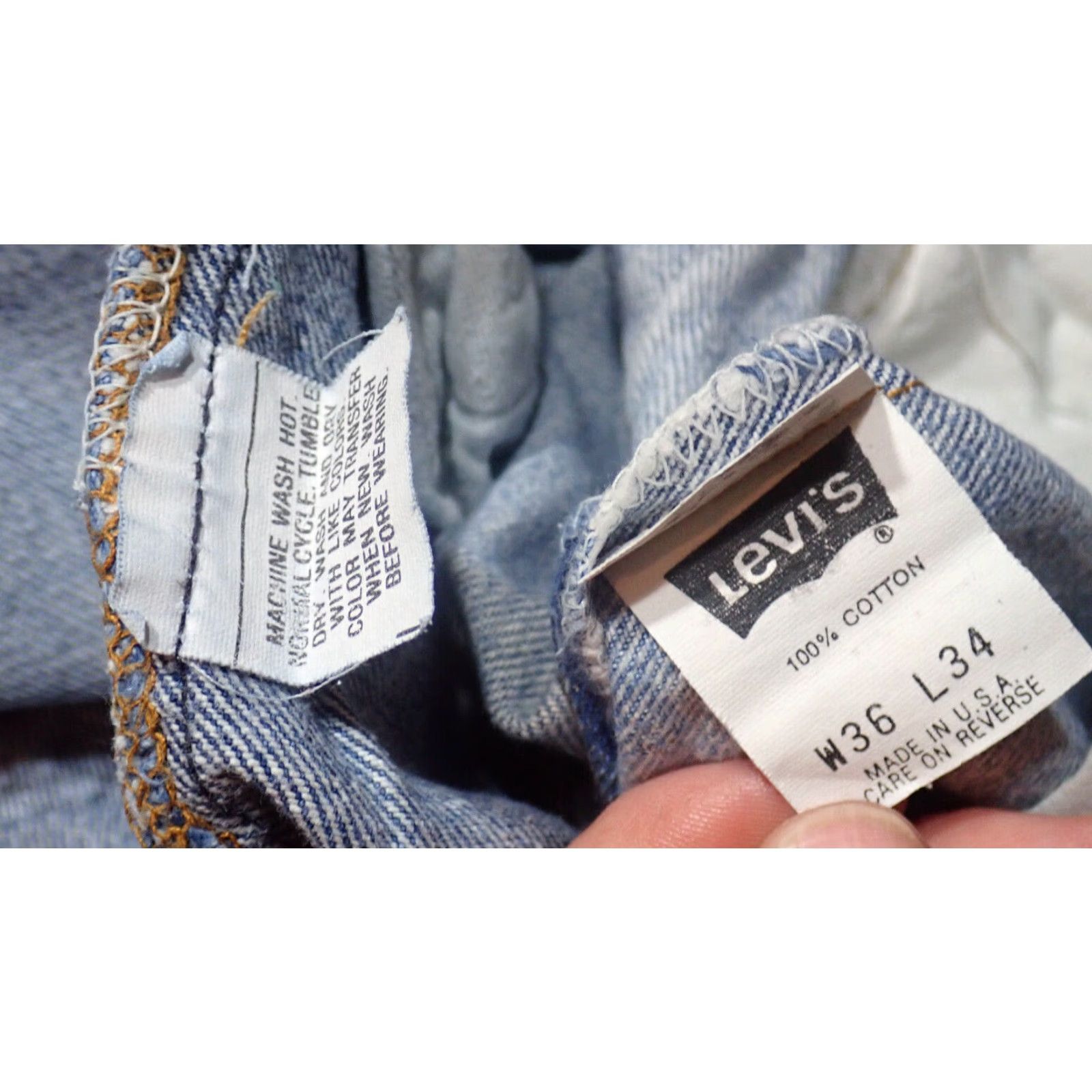 Levi's VINTAGE Levi's 501 Jeans Men Adults Medium Blue 80s 90s Distressed Button Fly 35x32.5 Size US 36 / EU 52 - 4 Thumbnail