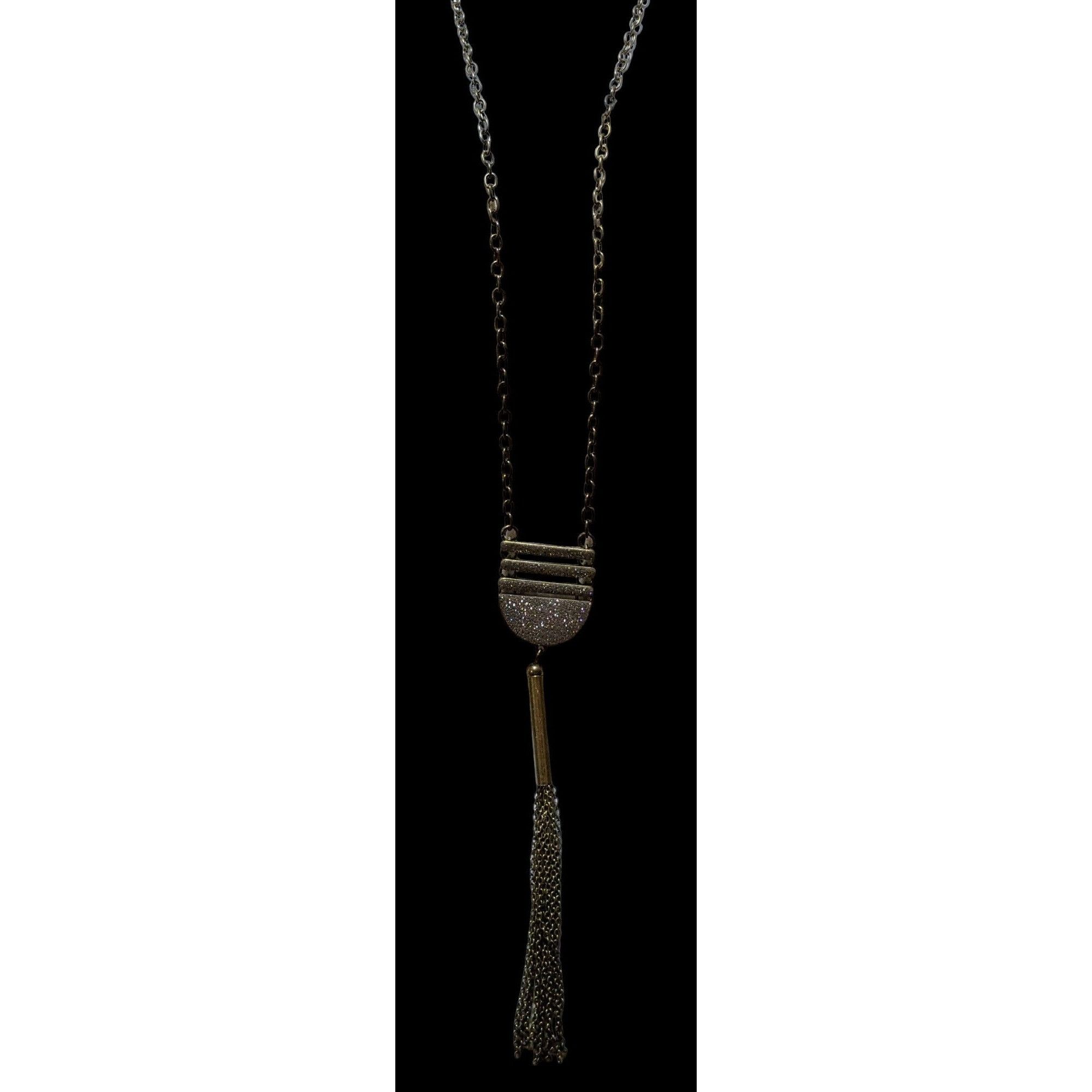 Other Silver Glitter Tassel Necklace Size ONE SIZE - 4 Thumbnail