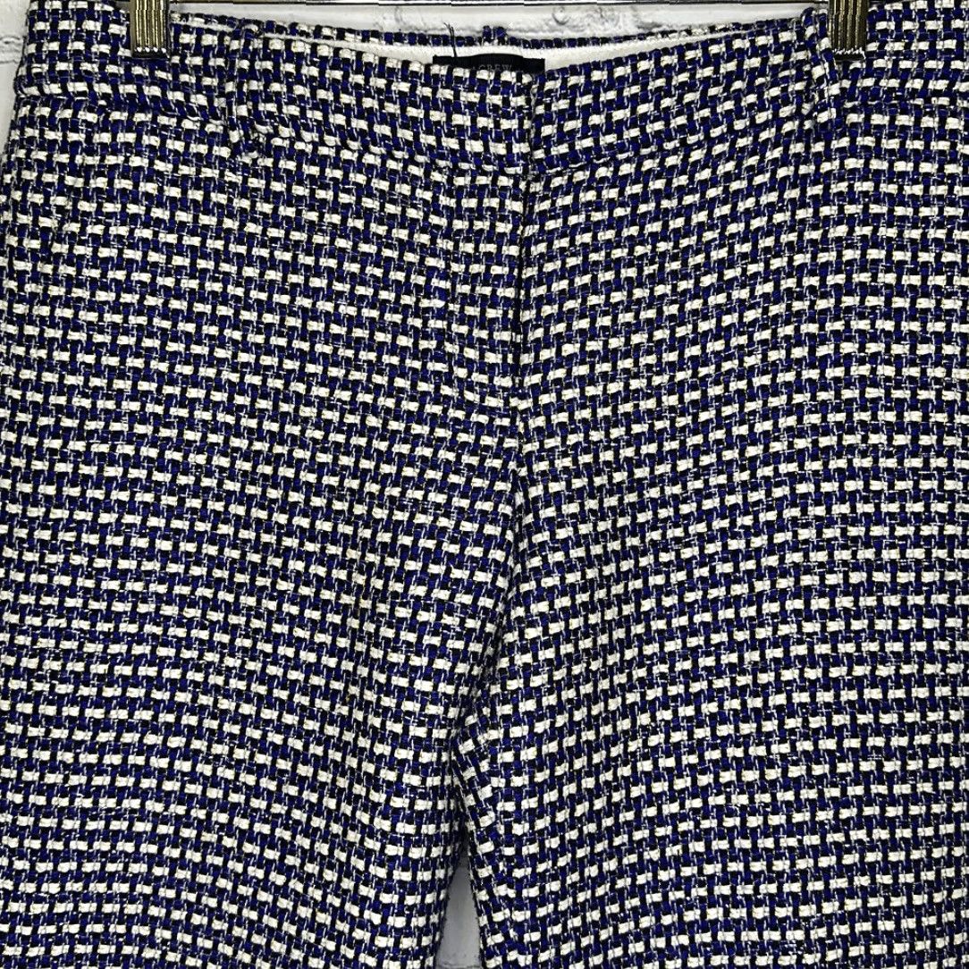 J.Crew J. Crew Cafe Capri Women’s Blue Tweed Silk Blend Black Label Pants 6 Multicolor Capri Woman Size ONE SIZE - 2 Thumbnail
