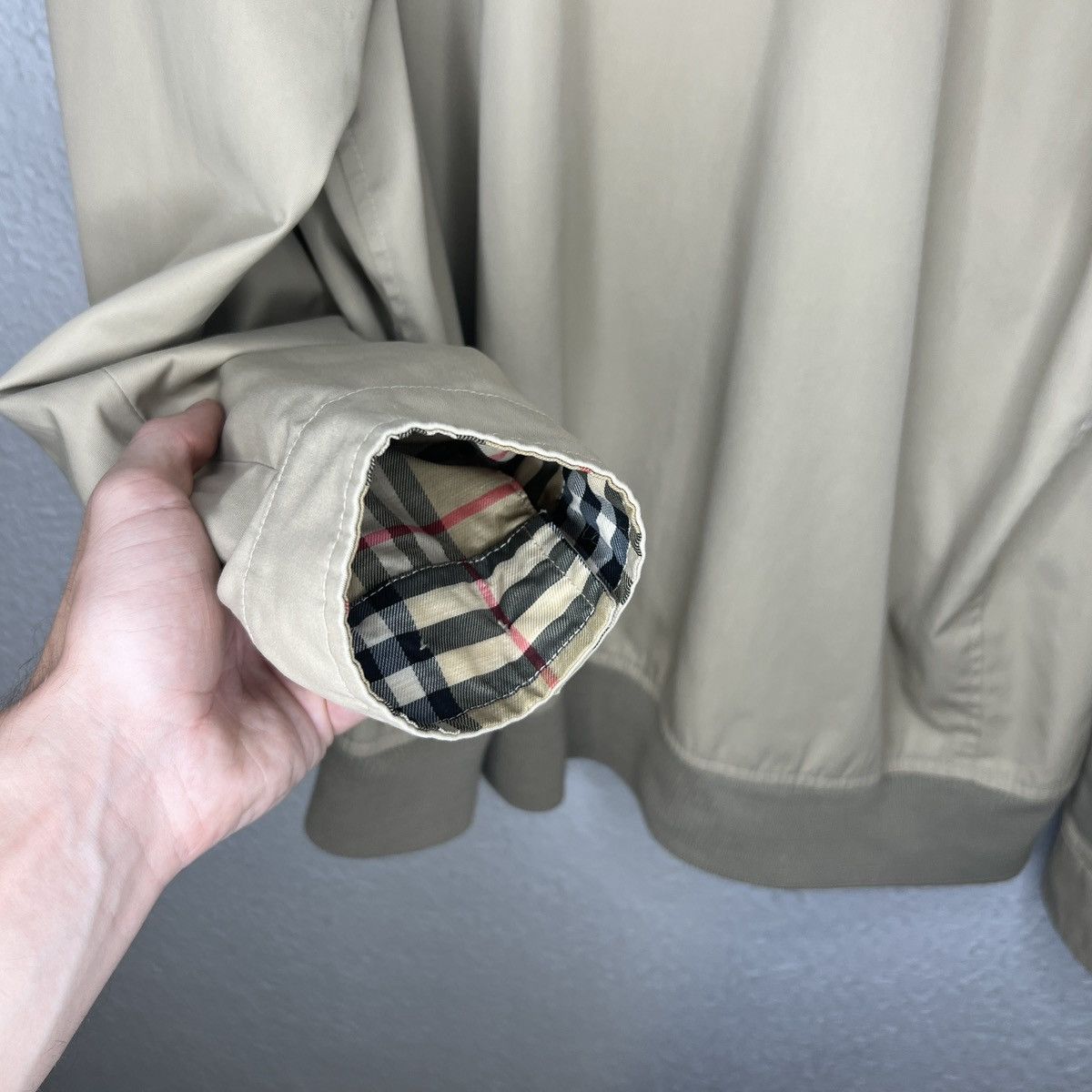 Burberry × Designer × Vintage Vintage 90s Burberry Bomber Nova Check Beige Jacket Size US M / EU 48-50 / 2 - 12 Thumbnail