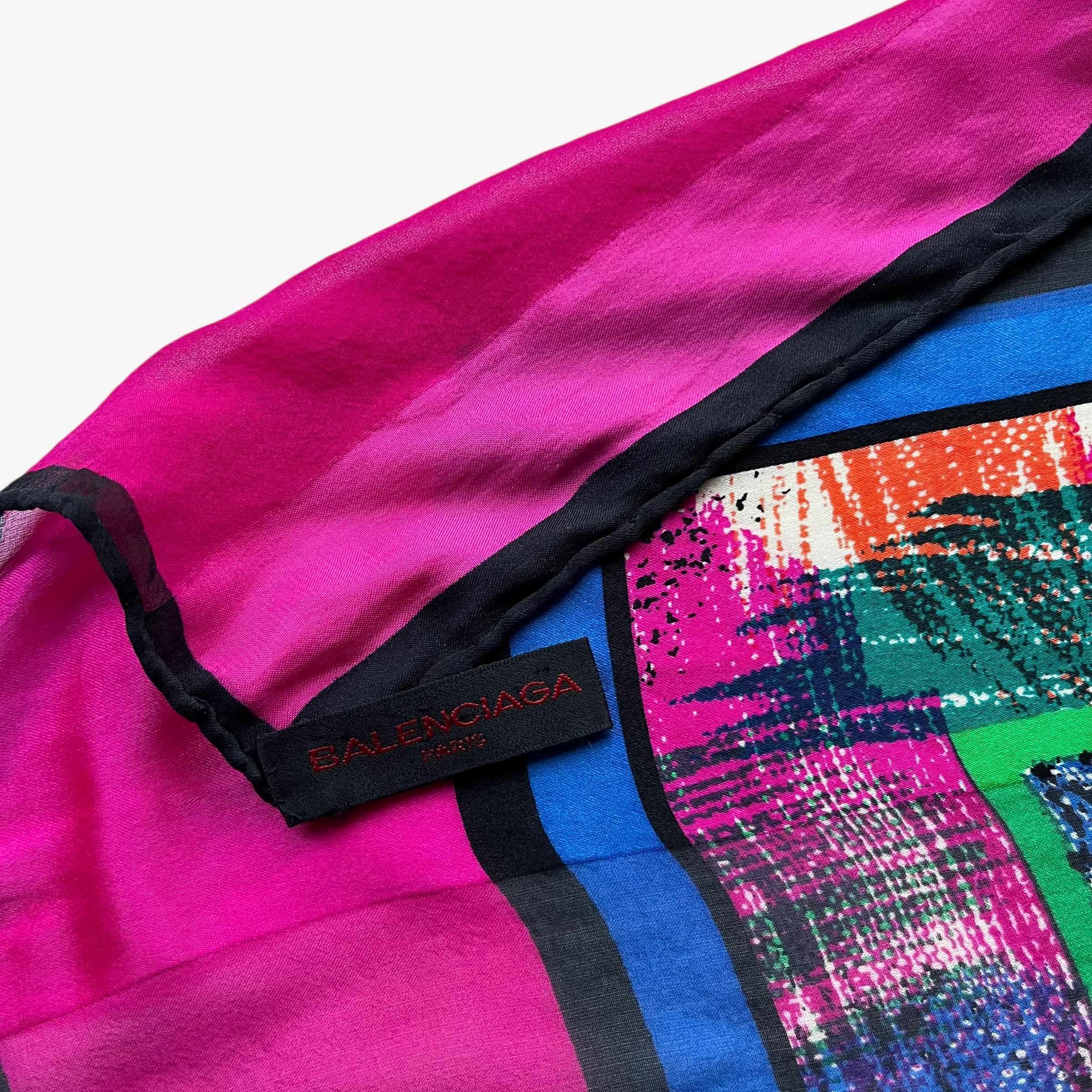 Balenciaga Vintage 90s Balenciaga Abstract Floral Print Silk Scarf Size ONE SIZE - 2 Thumbnail