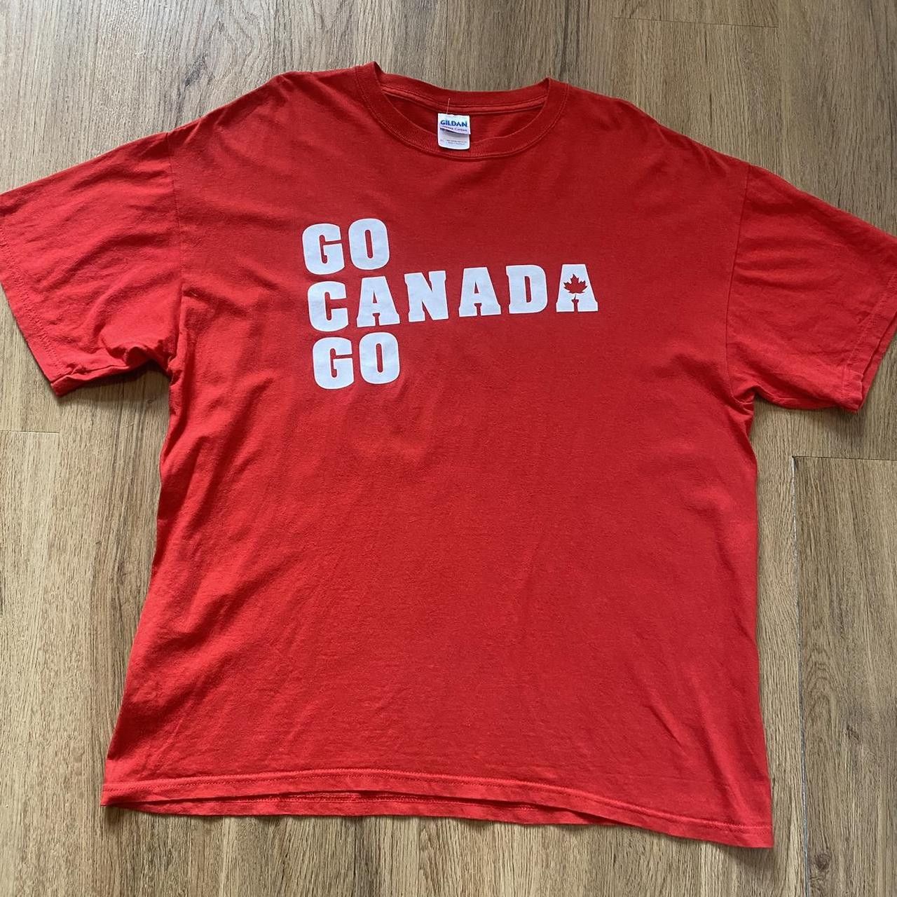 Gildan Red and white Go Canada Go shirt - 2000s style Size US XL / EU 56 / 4 - 1 Thumbnail