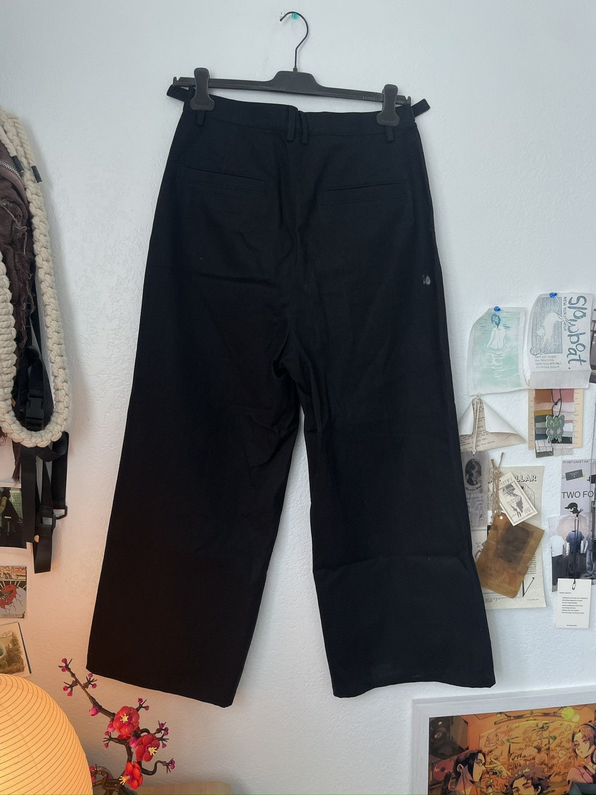 Japanese Brand Bleeding Indigo Black Wide Leg Herringbone Fatigue Pants Size US 32 / EU 48 - 2 Thumbnail
