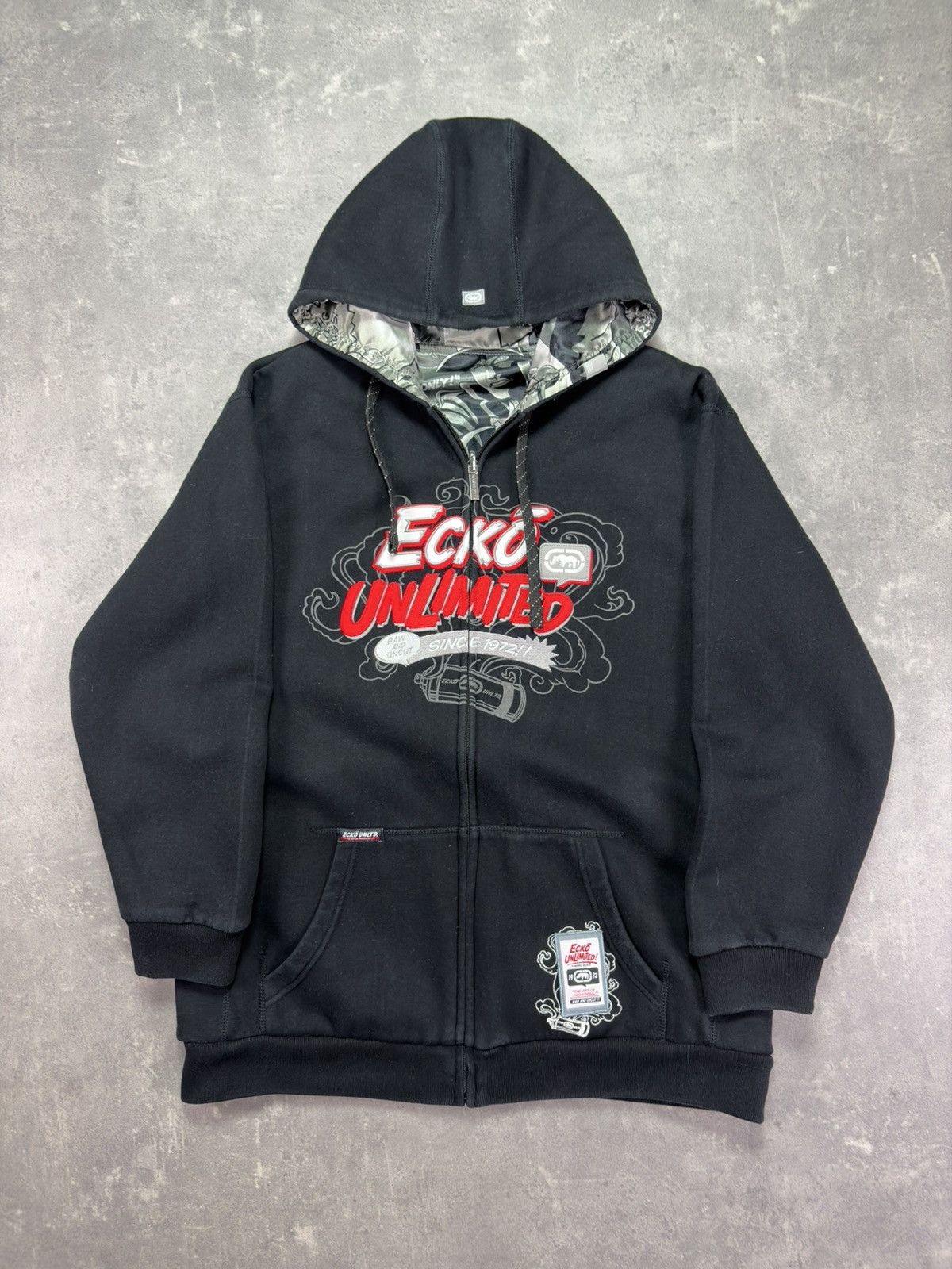 Ecko Unltd. 00s Ecko Unltd. Reversible AOP Printed Baggy Zip Hoodie XXL Size US XXL / EU 58 / 5 - 3 Thumbnail