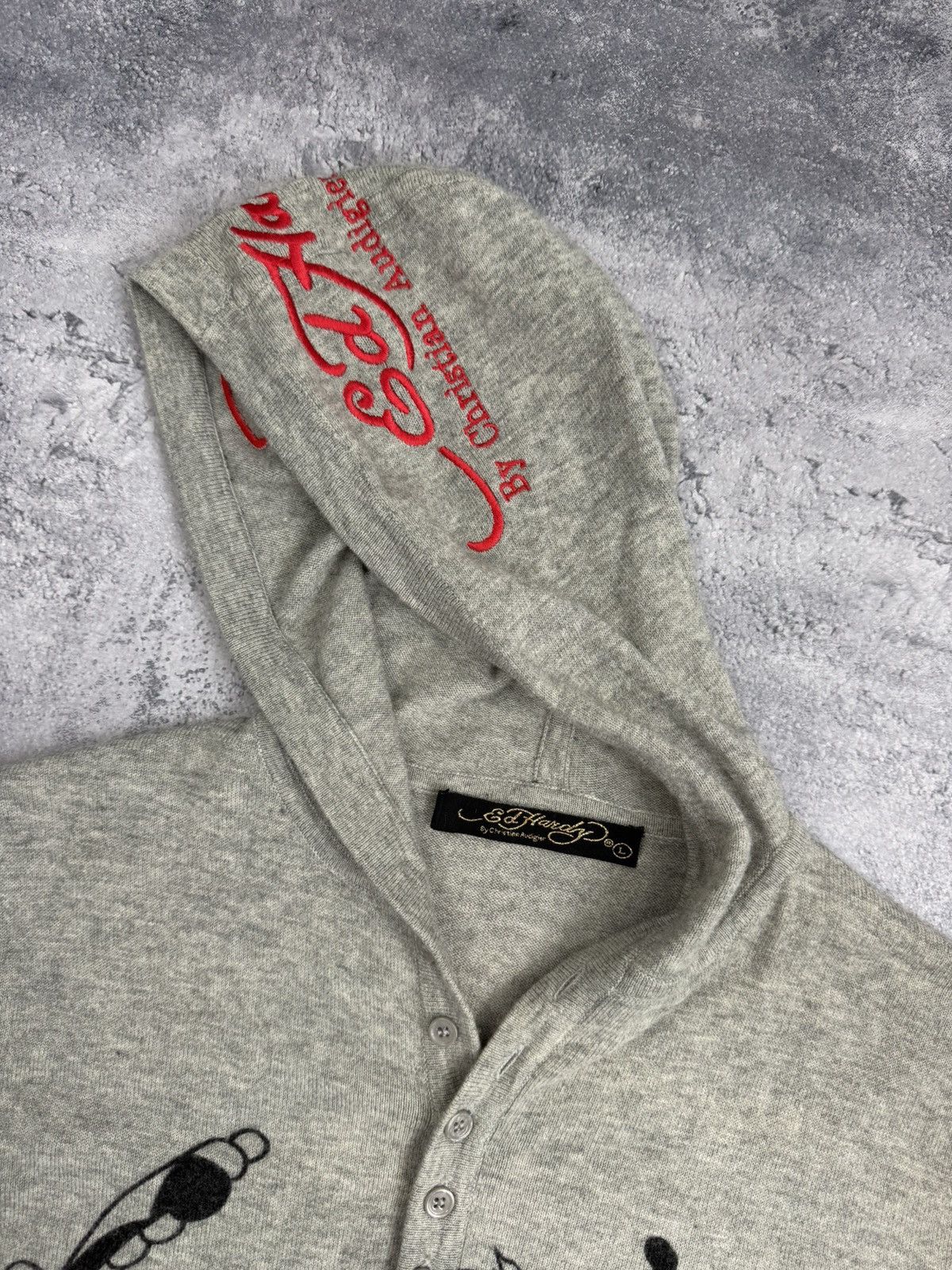Ed Hardy Vintage Y2K Ed Hardy By Christian Audigier Big Logo Hoodie Size US L / EU 52-54 / 3 - 12 Thumbnail