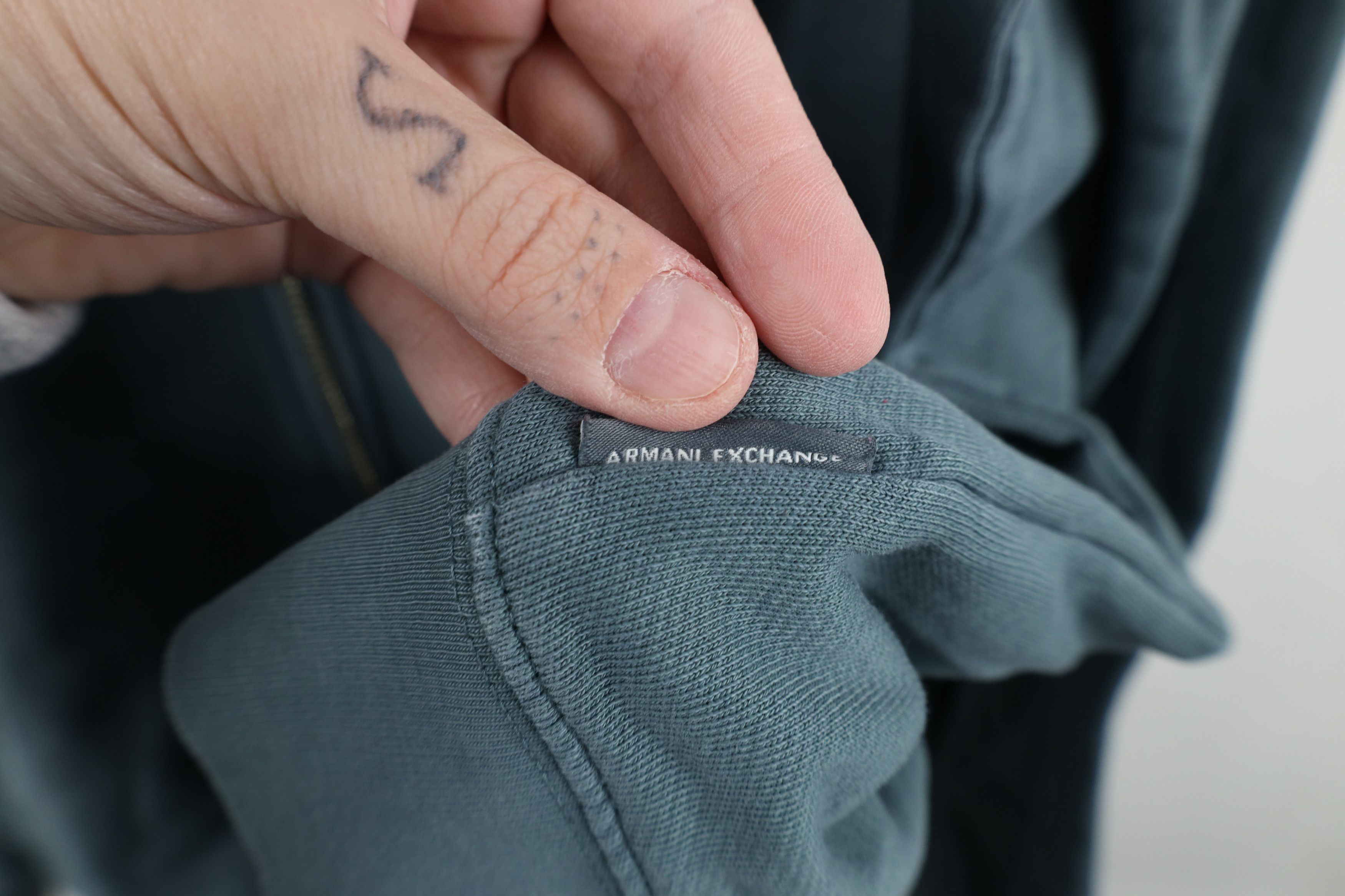 Armani Exchange New Armani Exchange Full Zip Terry Cloth Sweatshirt Teal Size US L / EU 52-54 / 3 - 10 Thumbnail