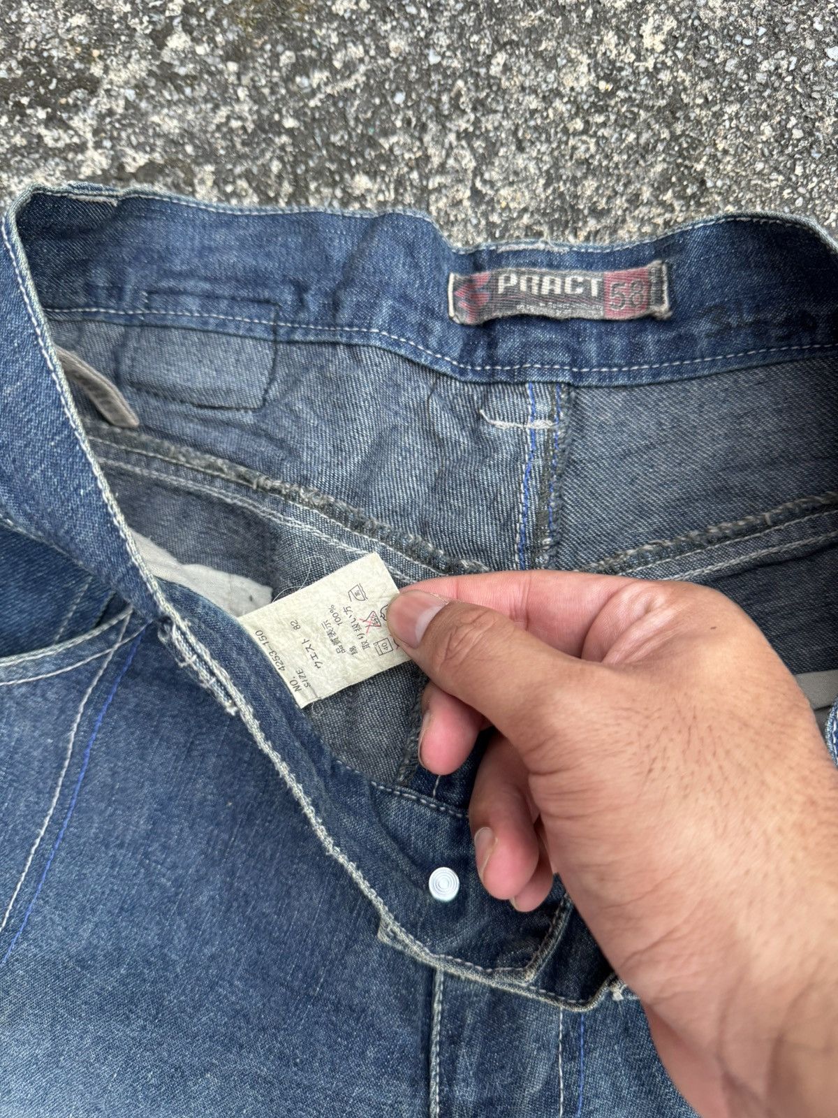 JNCO × Vintage VINTAGE BAGGY JORTS PRACT DENIM HIPHOP Y2K Size US 33 - 4 Thumbnail