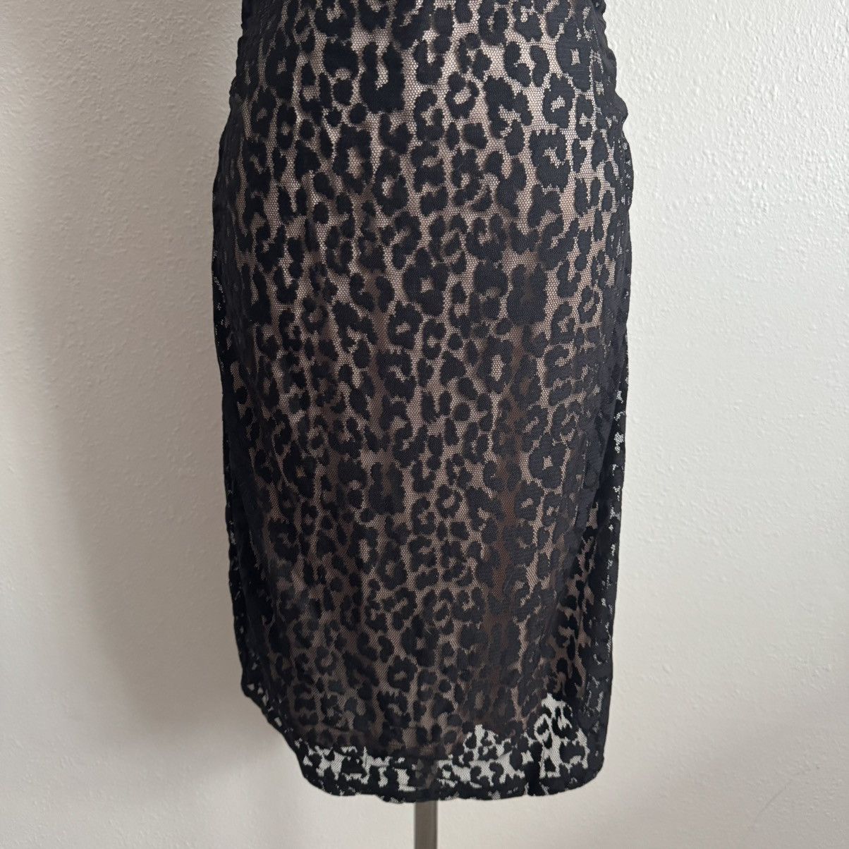 Other MODA INTERNATIONAL Vintage Black Leopard Print Mini Dress Size S / US 4 / IT 40 - 4 Thumbnail