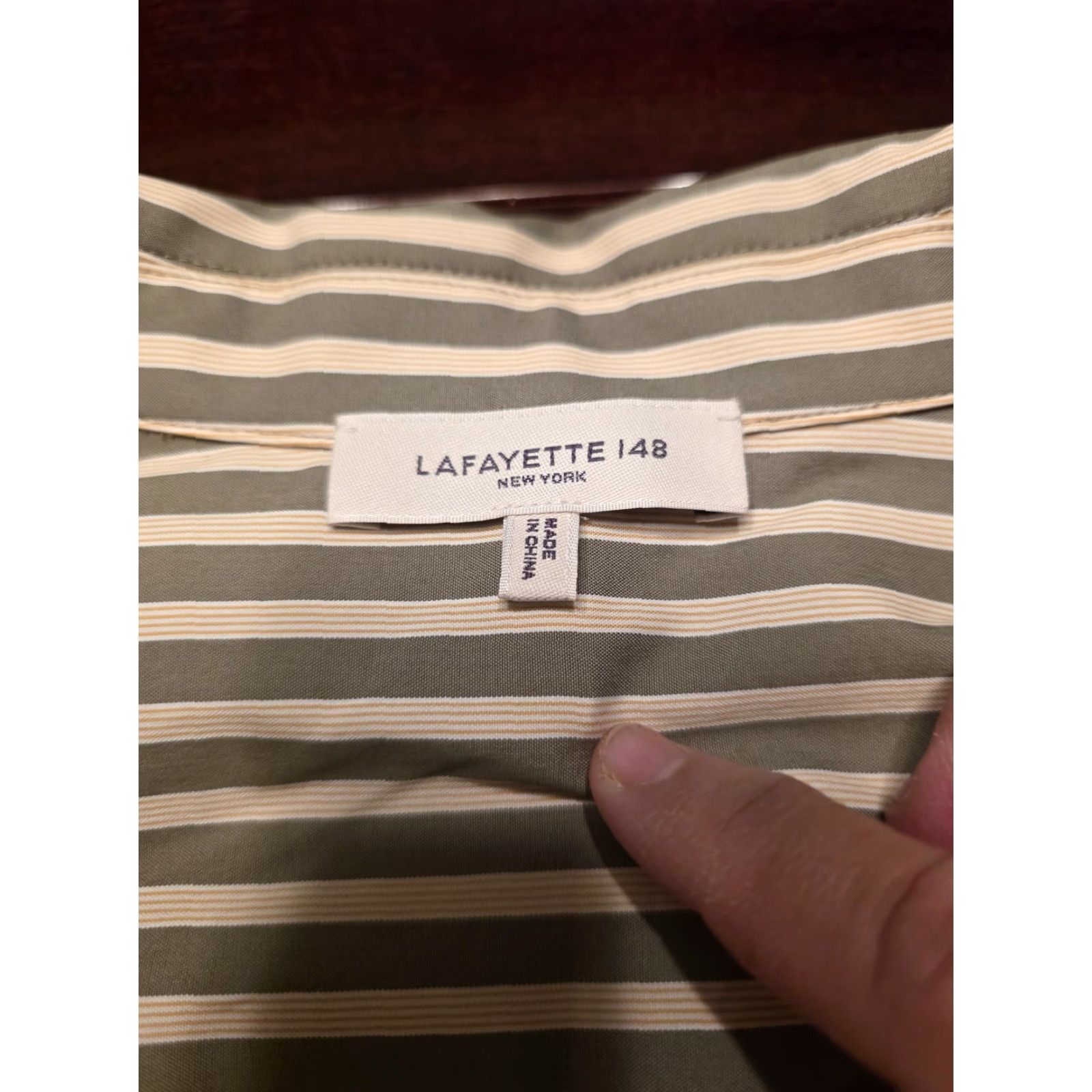 Vintage Lafayette 148 New York Blouse Womens S Gray Striped Collared Pullover Top Size S / US 4 / IT 40 - 3 Thumbnail
