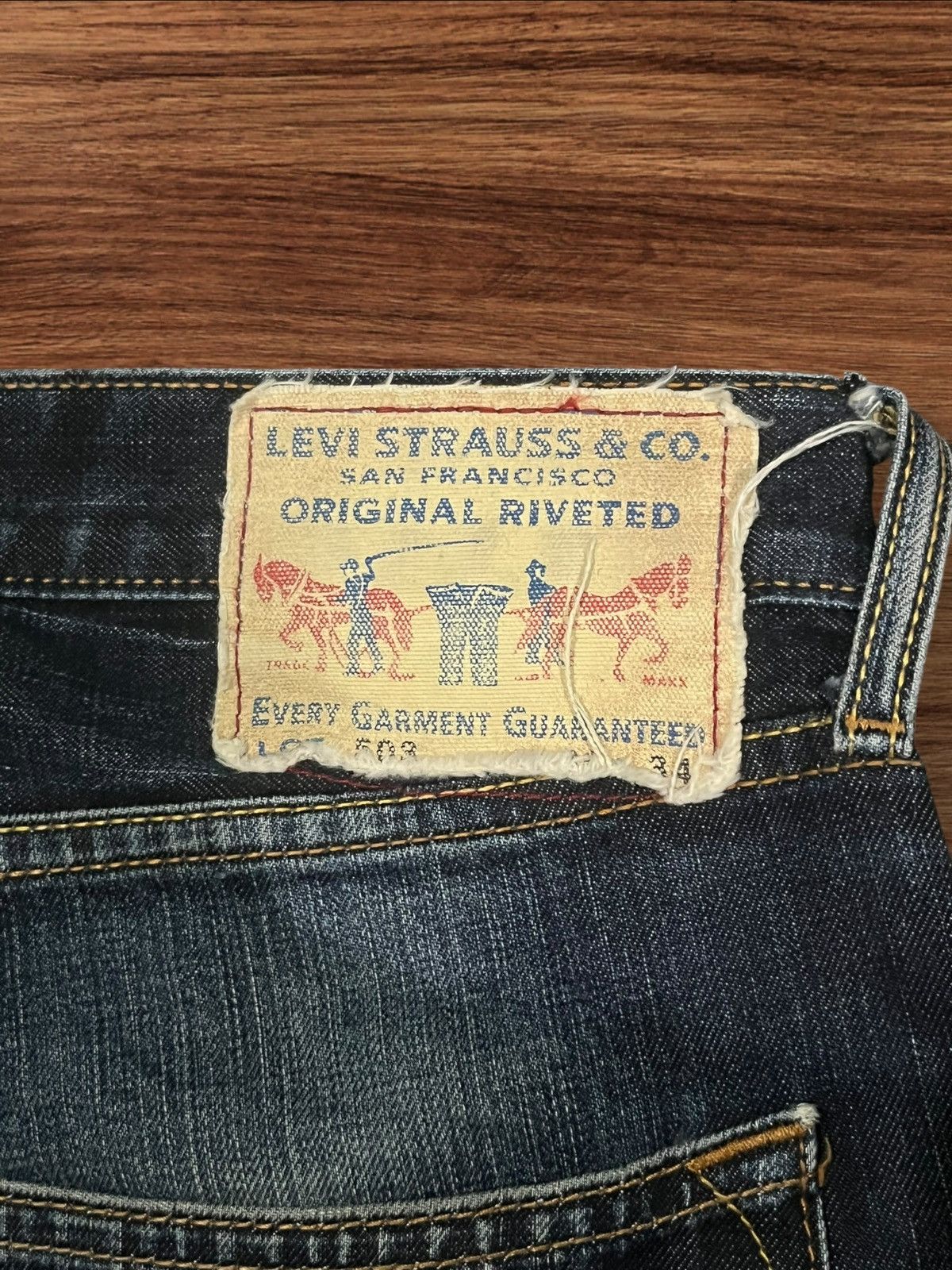 Levi's ⚡️Baggy⚡️Vintage Levi’s Lot 503 Dark Washed Distressed Jeans Size US 37 - 7 Thumbnail
