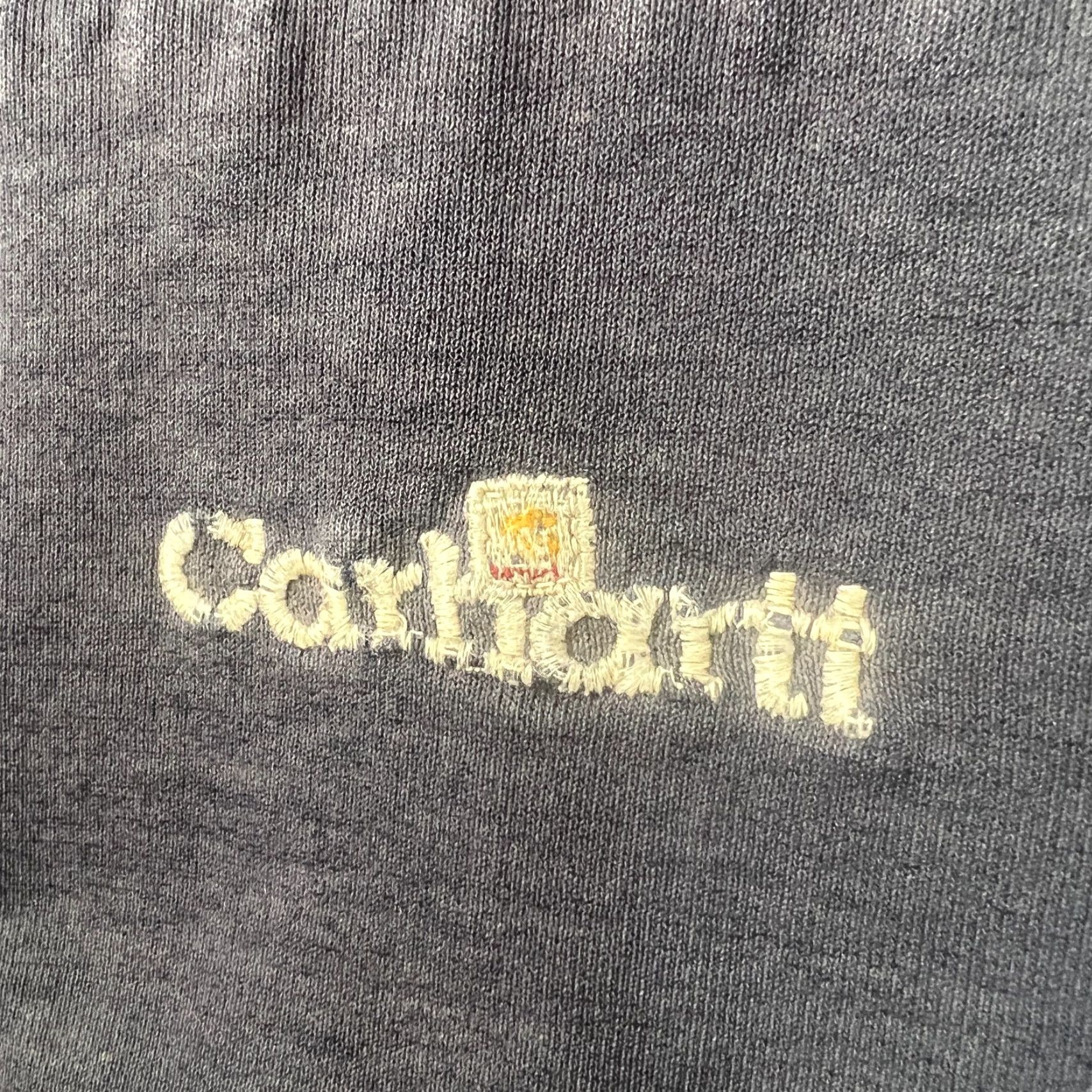 Carhartt VINTAGE Carhartt Hoodie Sweatshirt Pullover Workwear XL Navy Distressed 90s Mens Hoodie Pullover Carhartt K132 Size US XL / EU 56 / 4 - 3 Thumbnail