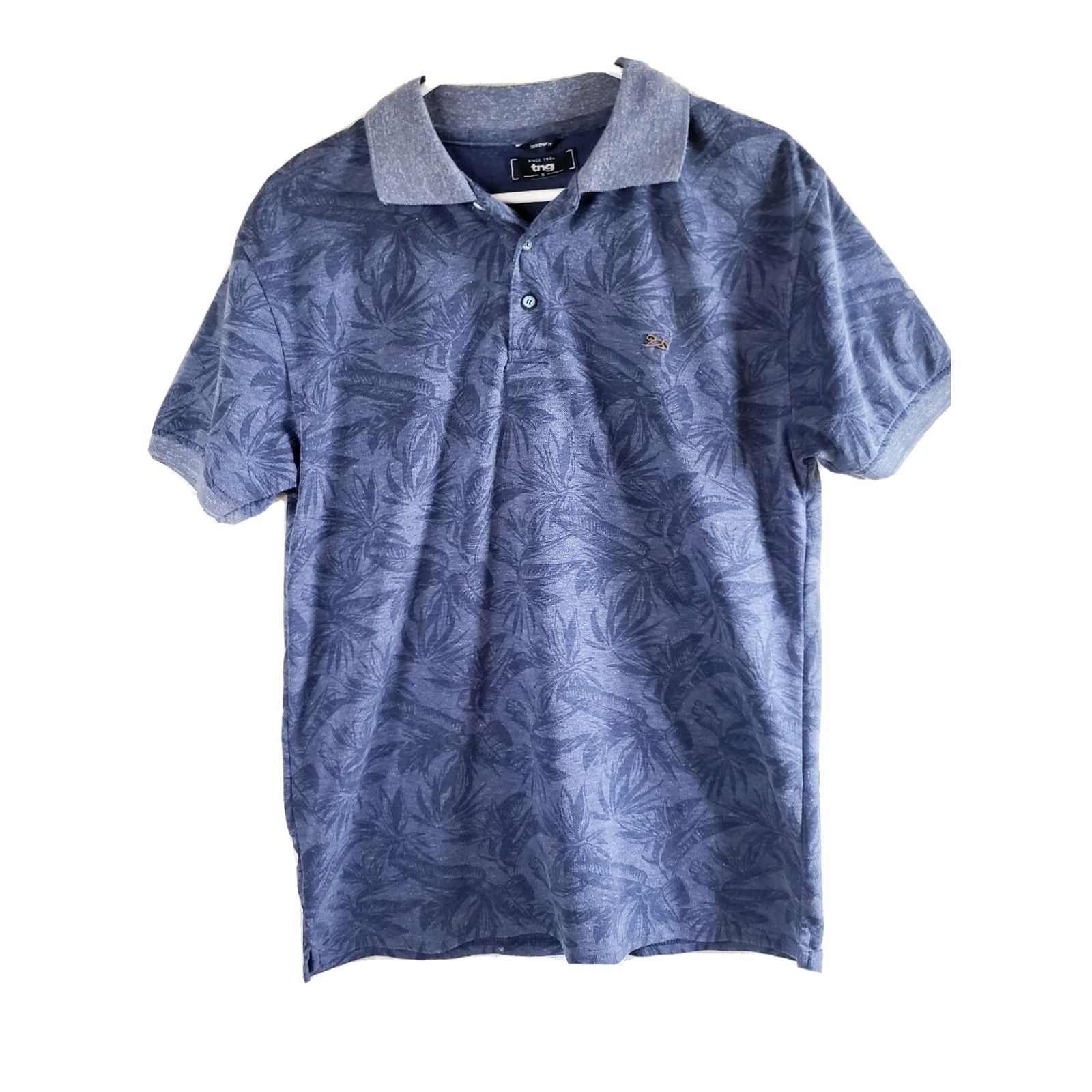 Vintage TNG THE NEXT GENERATION GOLF POLO SHIRT MENS L BLUE FOILAGE PATTERN SHORT SLEEVE Size US L / EU 52-54 / 3 - 2 Thumbnail